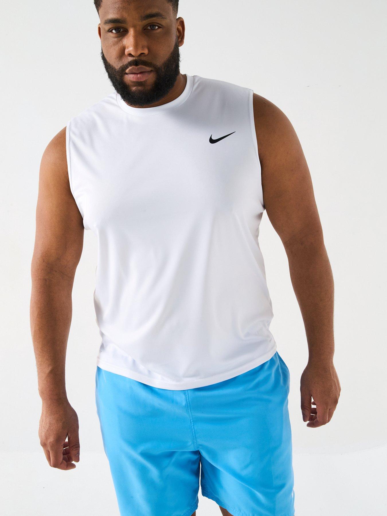 Image 6 of 6 of Nike Mens Extended Size Sleeveless Hydroguard T Shirt - White