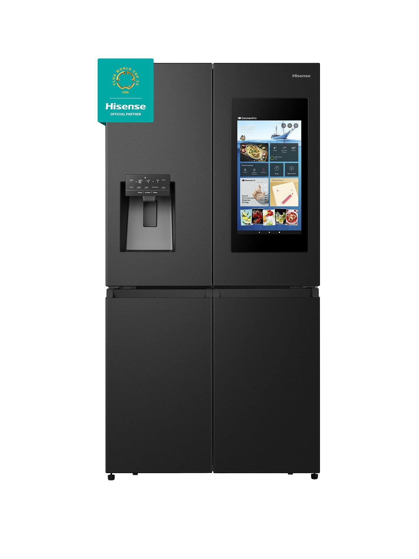 undefined PureFlat RQ760N4IFE Smart Fridge Freezer - Black Stainless Steel - E rated
