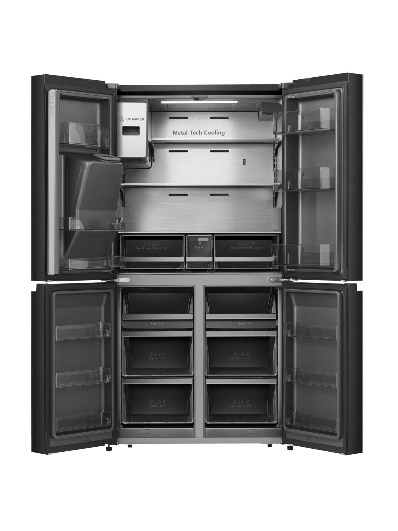 back image of hisense-pureflat-rq760n4ife-smart-fridge-freezer-black-stainless-steel--nbspe-rated