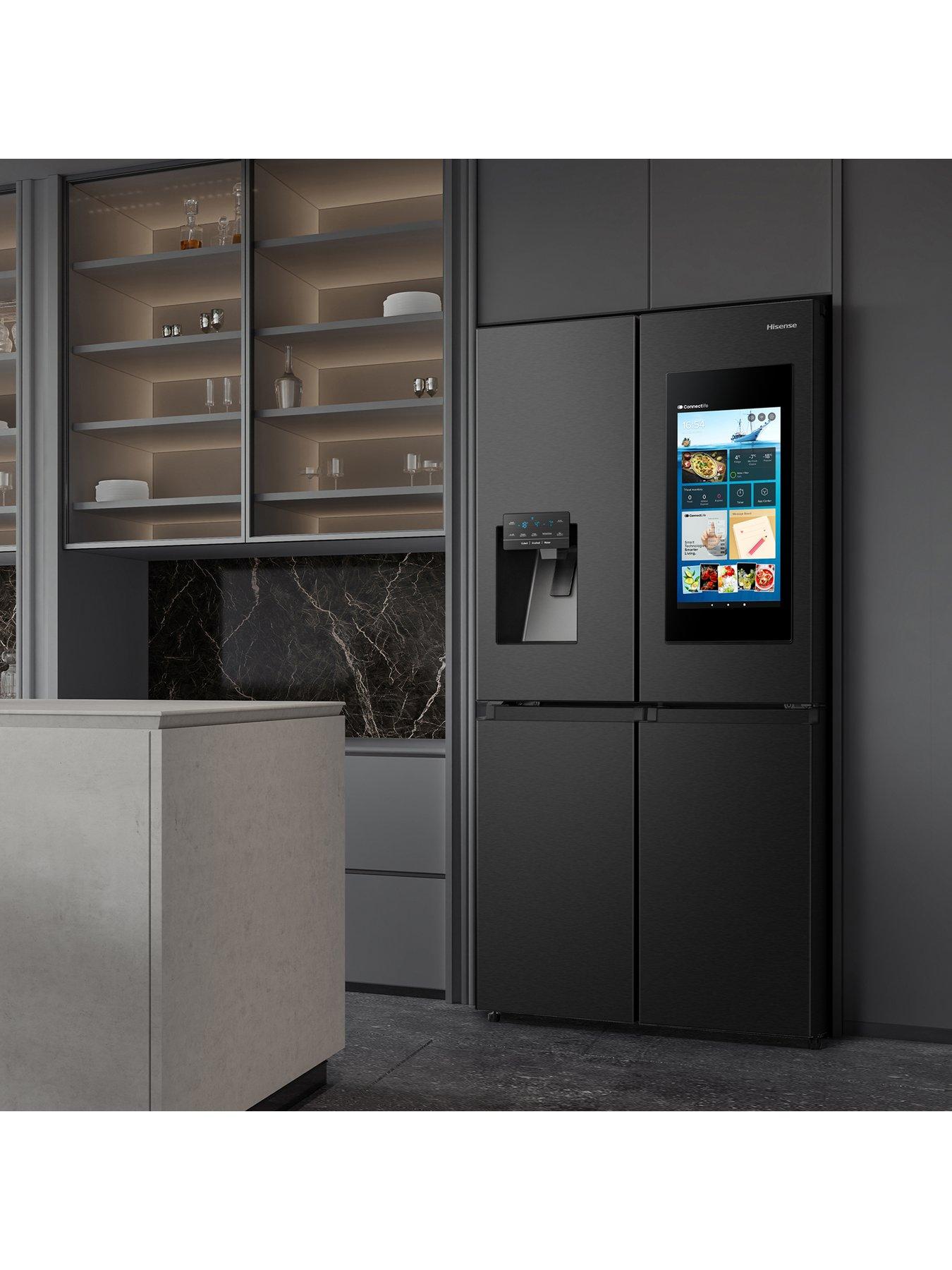  image of hisense-pureflat-rq760n4ife-smart-fridge-freezer-black-stainless-steel--nbspe-rated
