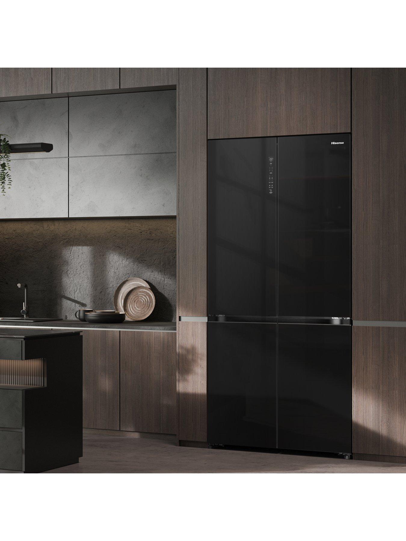  image of hisense-rq768n4gbe-kitchennbspfit-total-no-frost-multi-door-american-fridge-freezer-black-glass