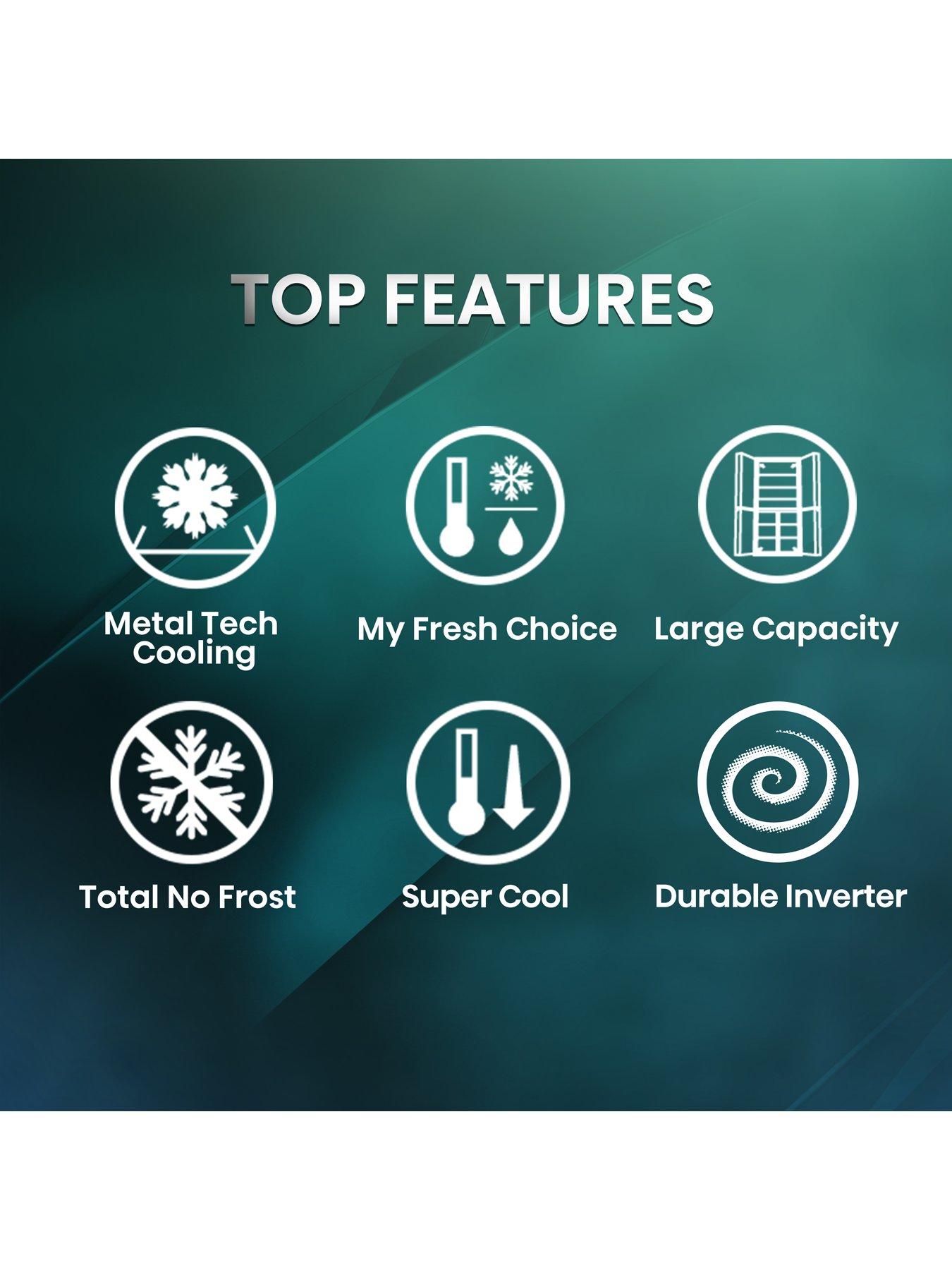  image of hisense-rq768n4gbe-kitchennbspfit-total-no-frost-multi-door-american-fridge-freezer-black-glass