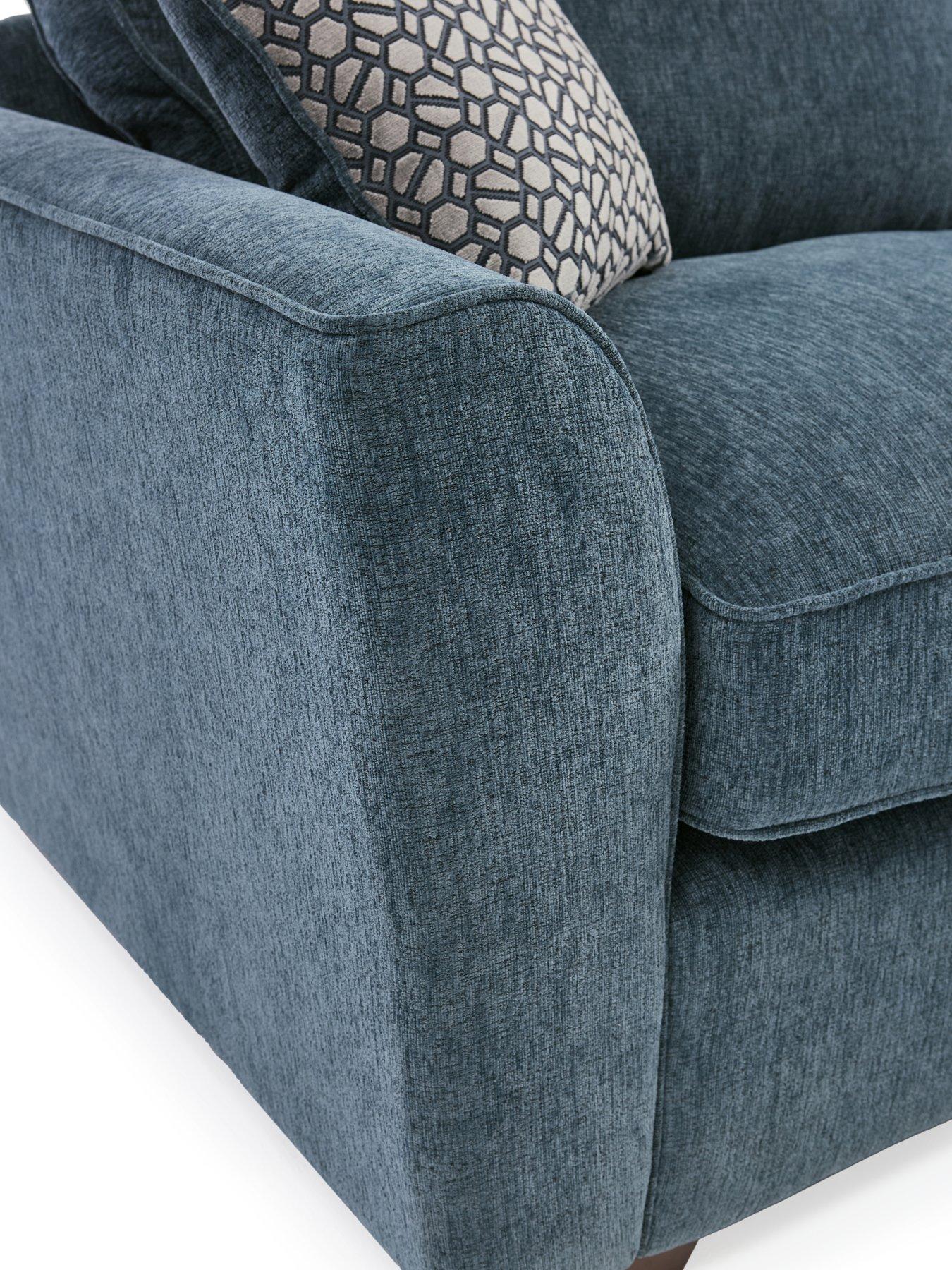 Image 4 of 7 of The Very Collection Lucerne Right Hand&nbsp;Fabric&nbsp;Corner Chaise Sofa with Footstool&nbsp;- Made to Order in the UK - FSC&reg; Certified