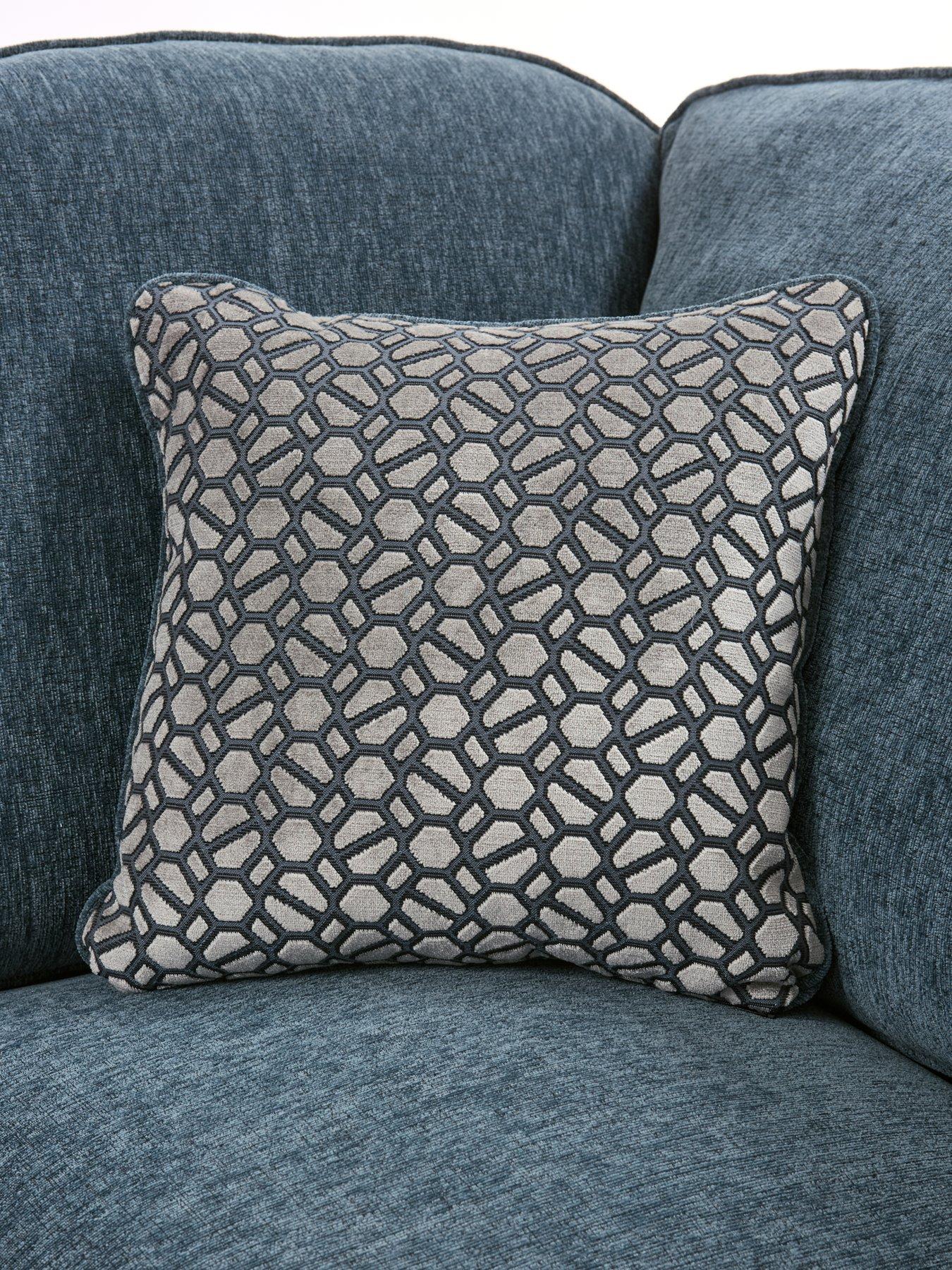 Image 6 of 7 of The Very Collection Lucerne Right Hand&nbsp;Fabric&nbsp;Corner Chaise Sofa with Footstool&nbsp;- Made to Order in the UK - FSC&reg; Certified