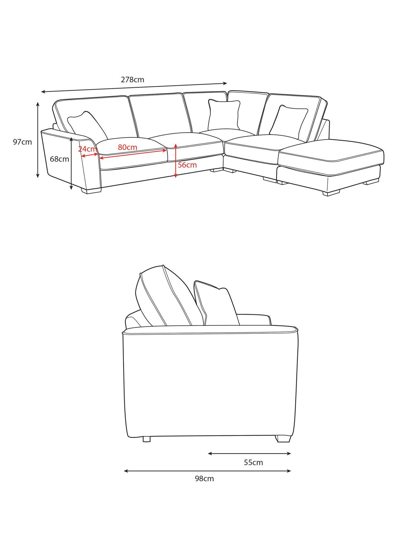 Image 7 of 7 of The Very Collection Lucerne Right Hand&nbsp;Fabric&nbsp;Corner Chaise Sofa with Footstool&nbsp;- Made to Order in the UK - FSC&reg; Certified