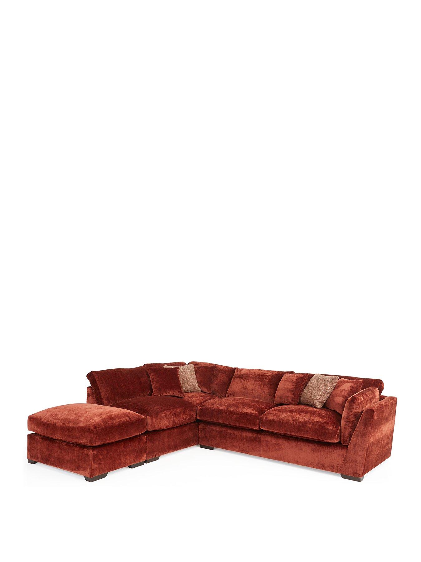 Image 2 of 7 of Very Home Caressa Fabric Left&nbsp;Hand Corner Chaise Sofa&nbsp;with Footstool