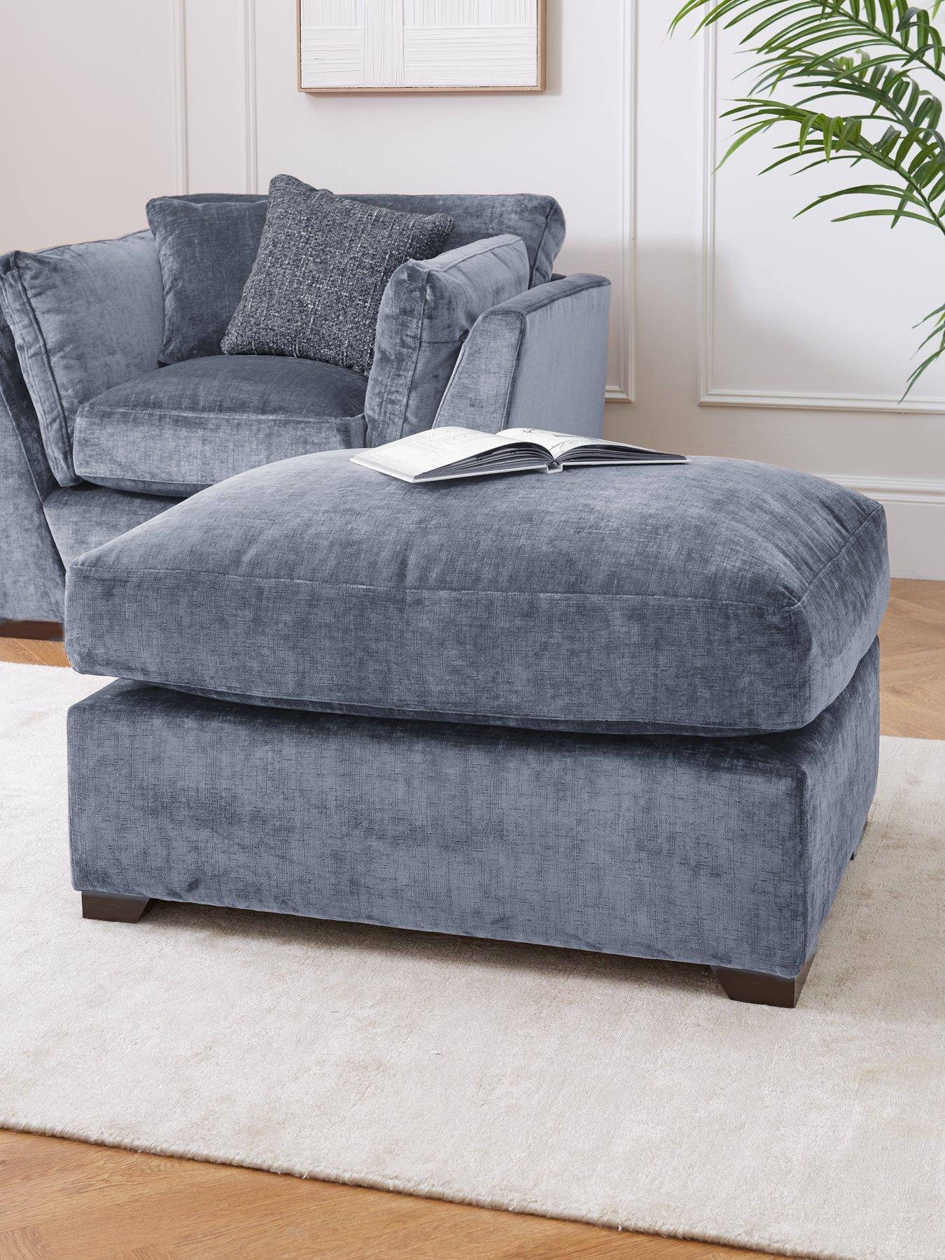 The Very Collection Caressa Large Fabric Footstool