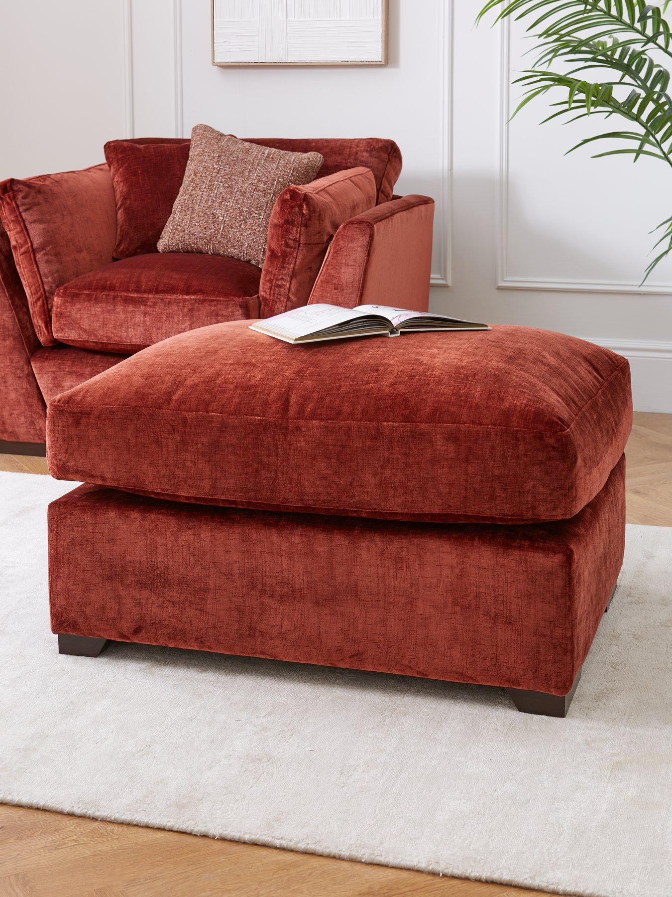 Image 1 of 5 of The Very Collection Caressa Large Fabric Footstool