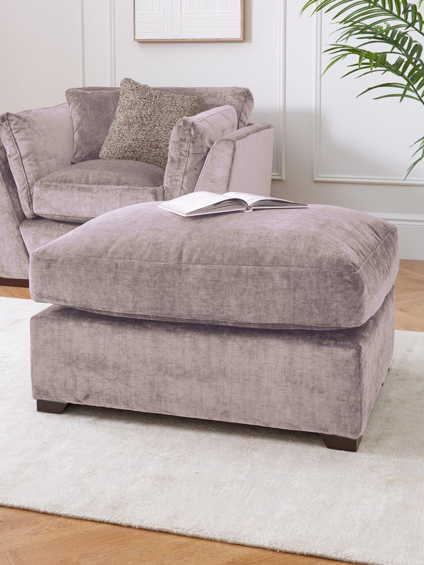 The Very Collection Caressa Large Fabric Footstool