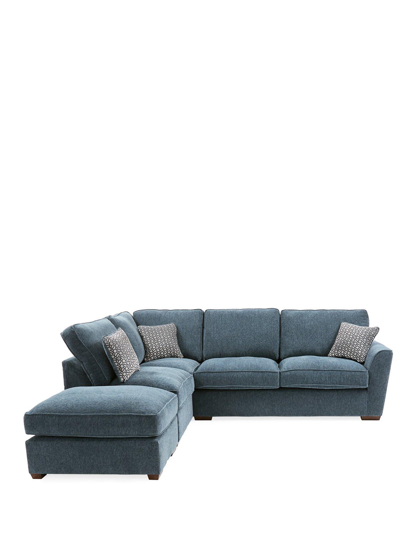 Image 2 of 7 of Very Home Lucerne Left Hand Fabric Corner Chaise Sofa with Footstool&nbsp;- Made to Order in the UK