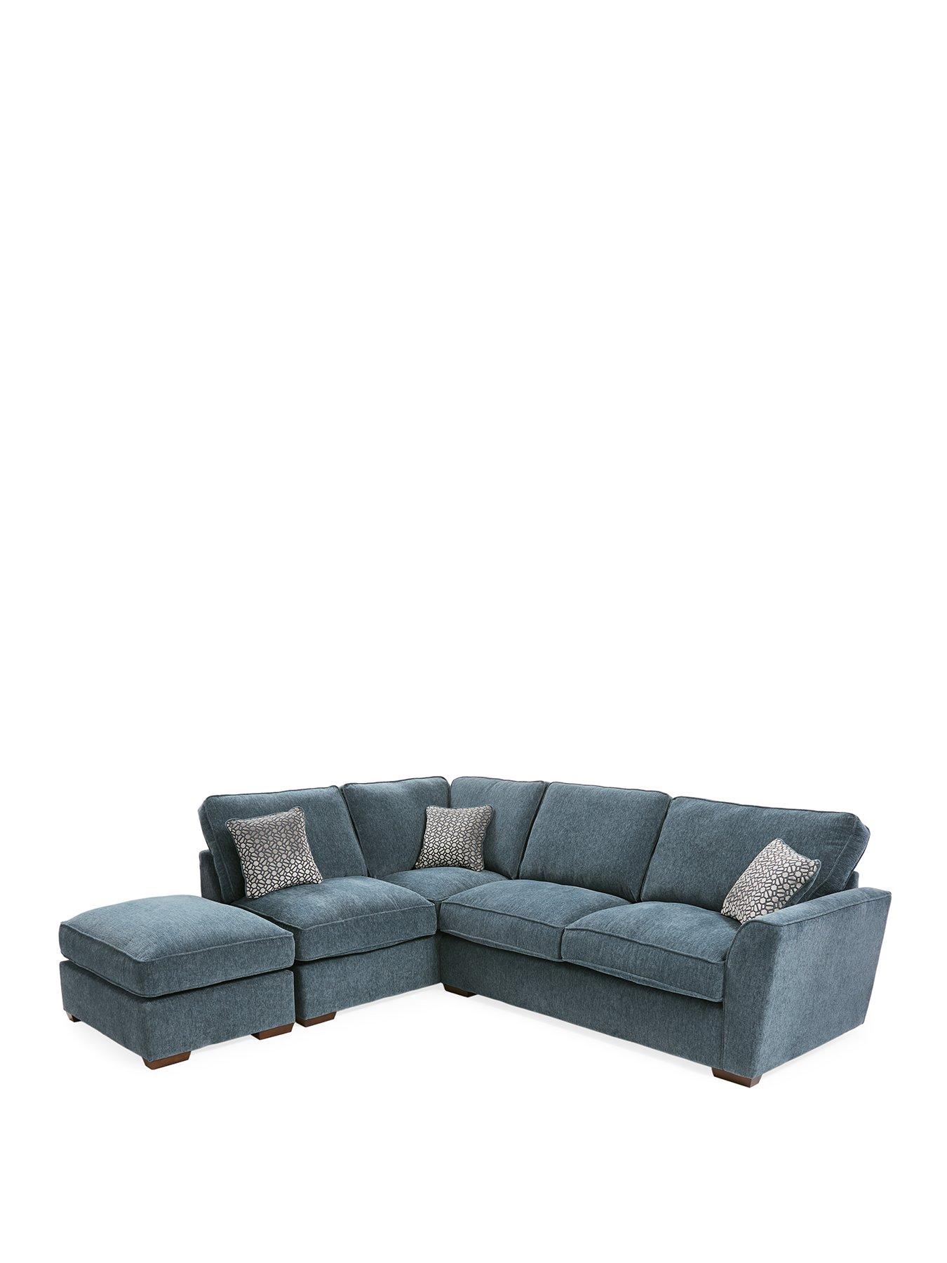 Image 3 of 7 of Very Home Lucerne Left Hand Fabric Corner Chaise Sofa with Footstool&nbsp;- Made to Order in the UK