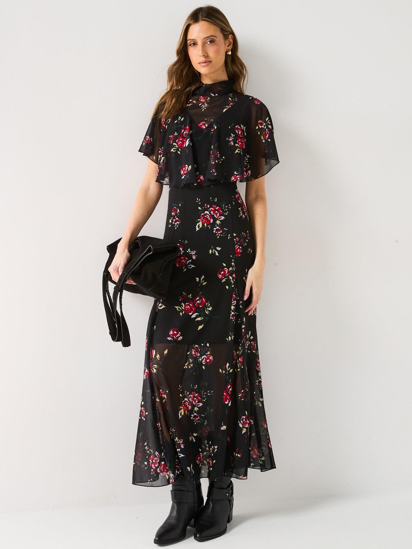 v-by-very-floral-cape-detail-midaxi-dress-black