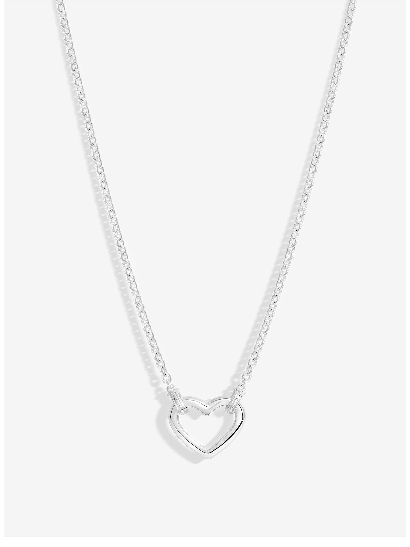 undefined Sterling Silver 925 Polished Open Heart Necklace