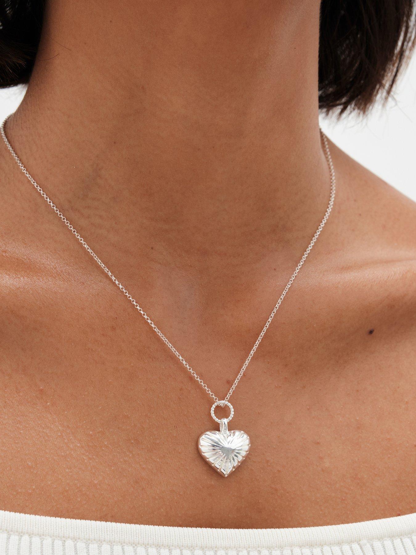  image of simply-silver-sterling-silver-925-ridged-heart-pendant