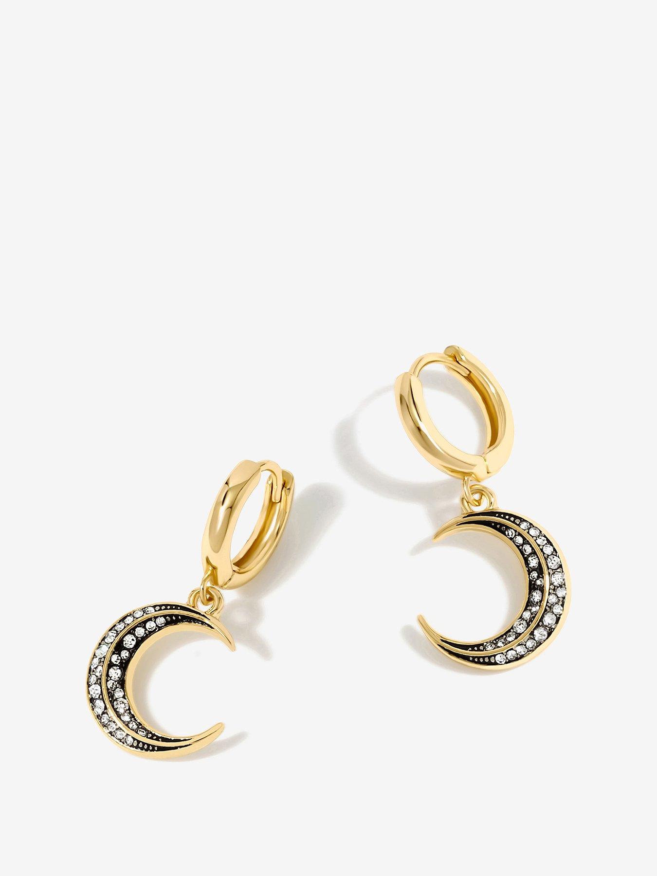 undefined Gold Plated Mini Crystal Diamond Shape Stud Earrings