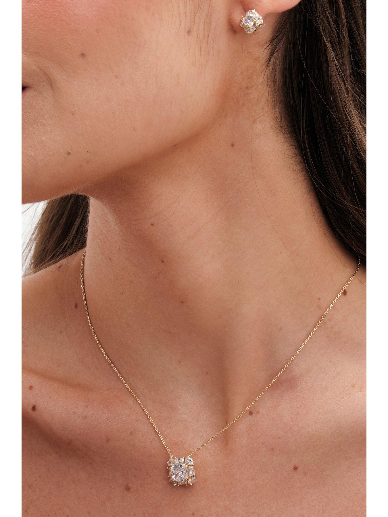 image of inicio-gold-plated-mini-crystal-diamond-shape-stud-earrings