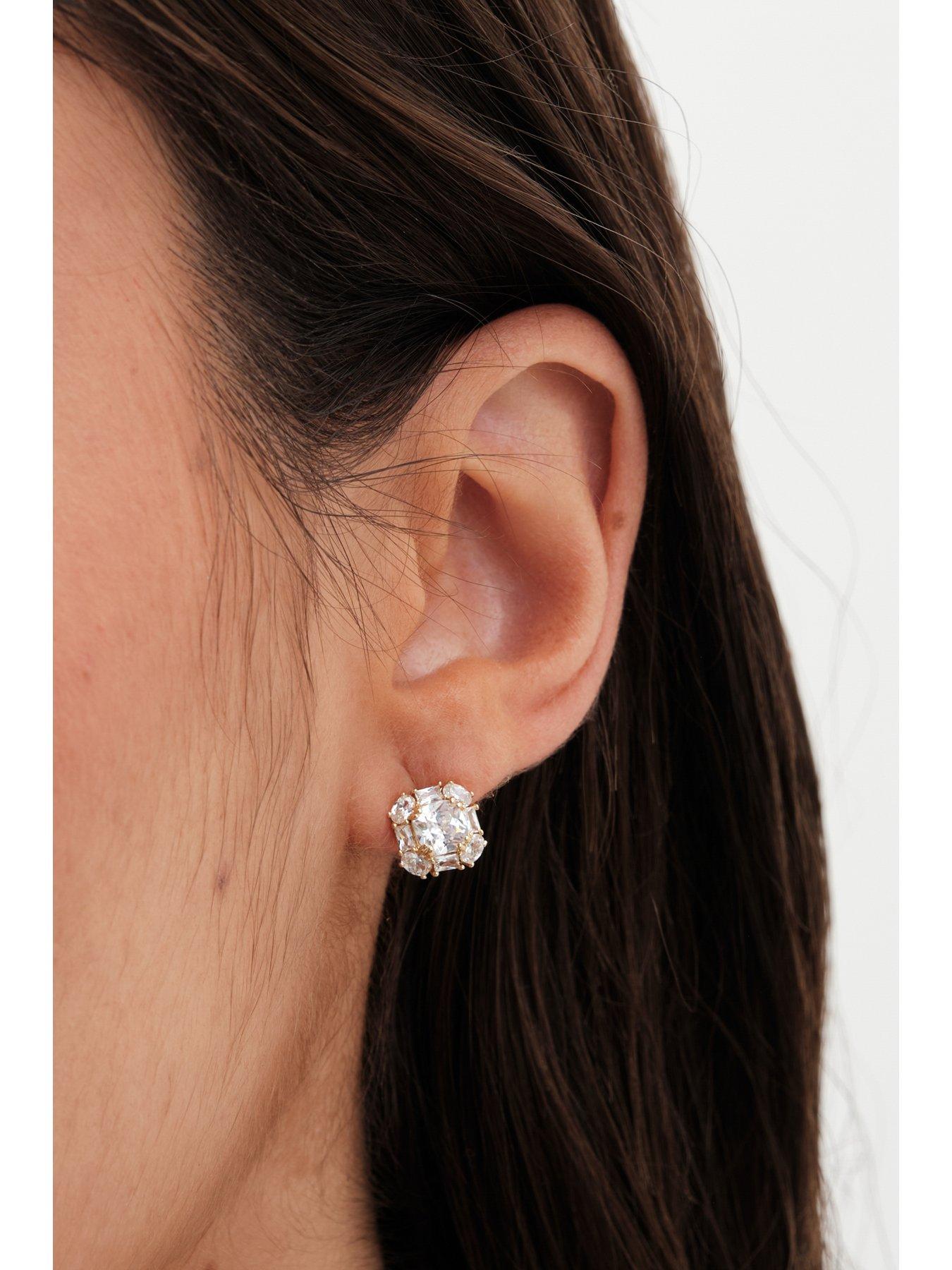  image of inicio-gold-plated-mini-crystal-diamond-shape-stud-earrings