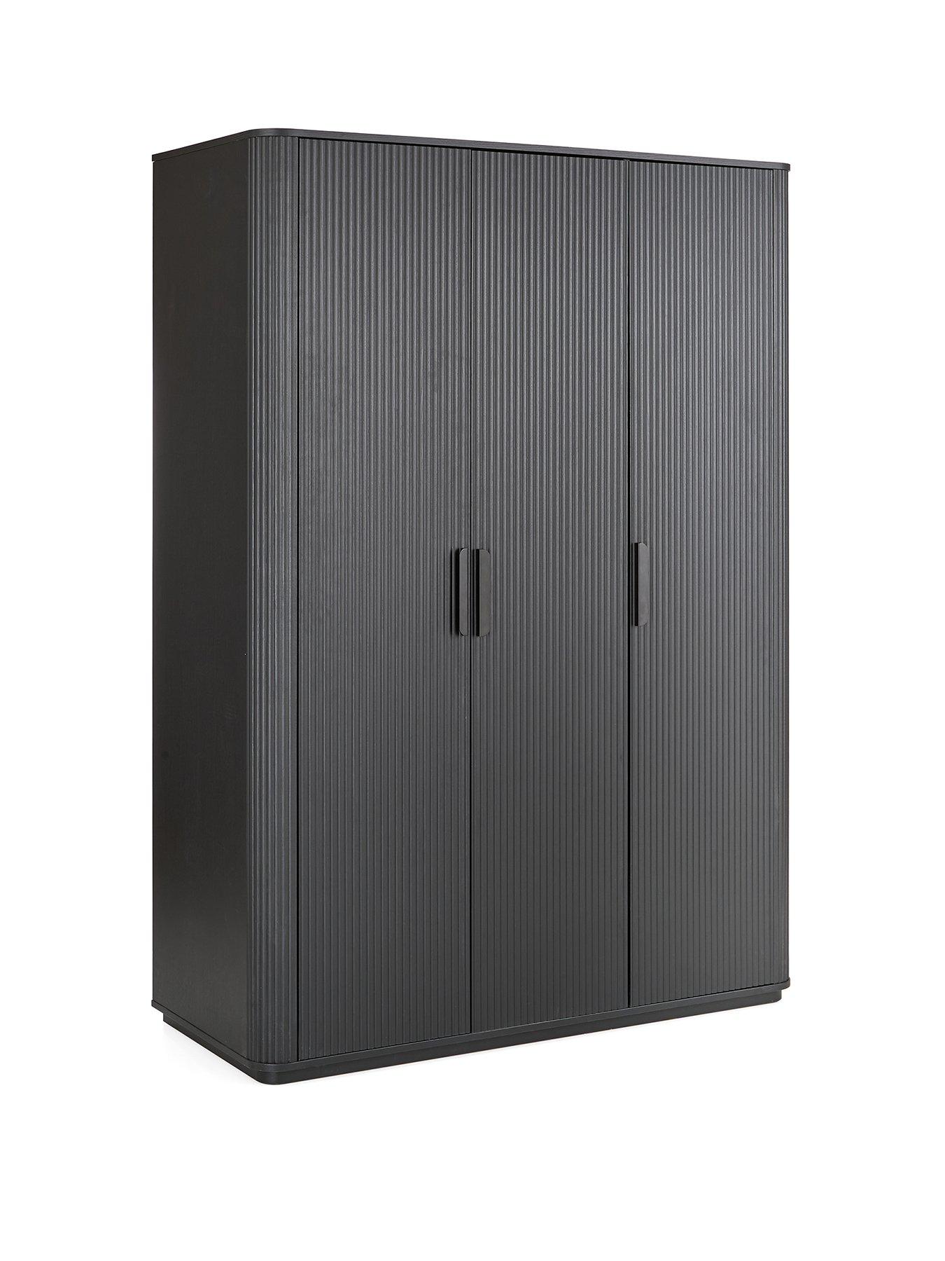 Image 3 of 7 of Very Home Carina 3 Door Plinth Wardrobe - Black - FSC&reg; Certified