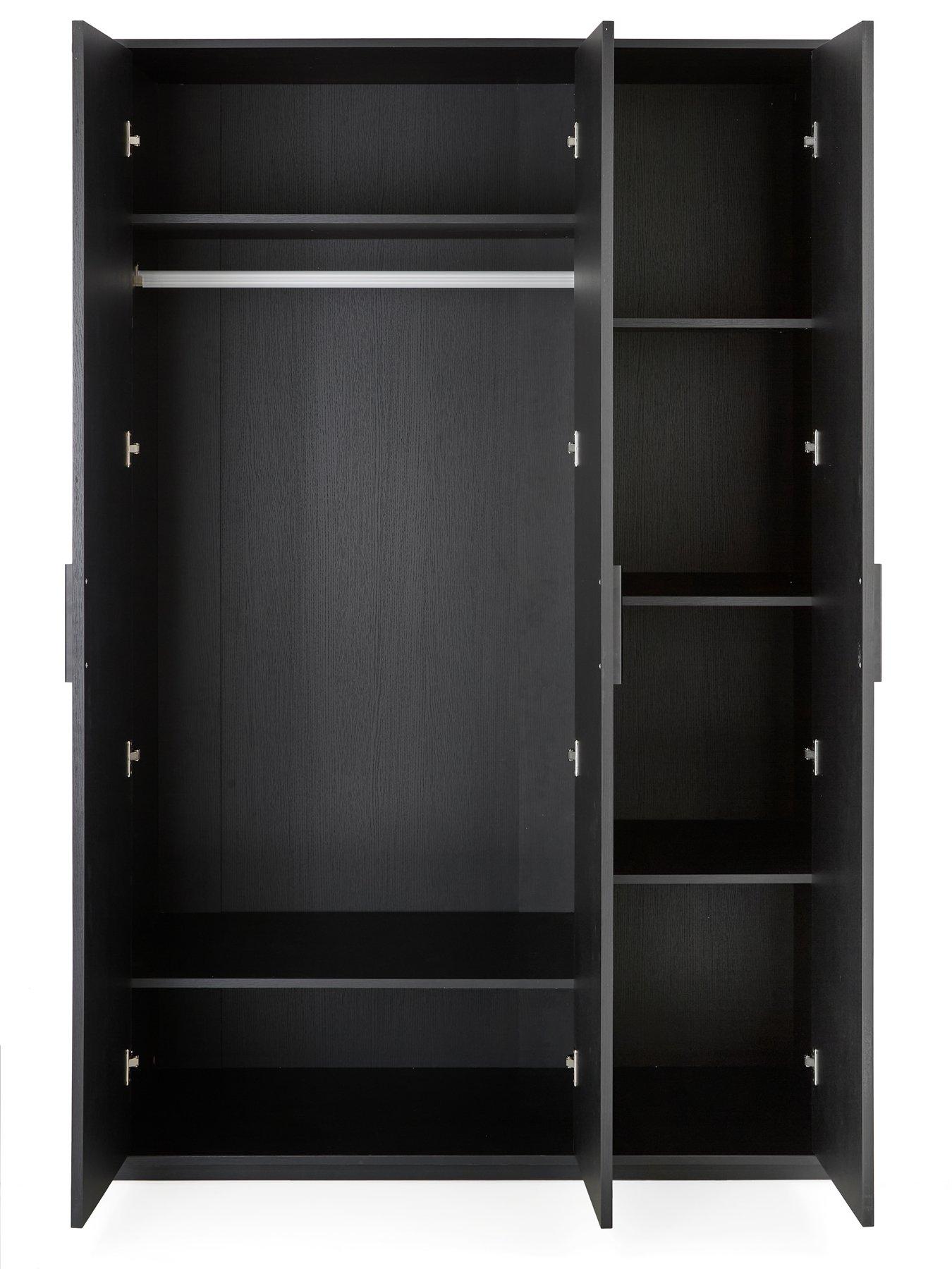 Image 4 of 7 of Very Home Carina 3 Door Plinth Wardrobe - Black - FSC&reg; Certified