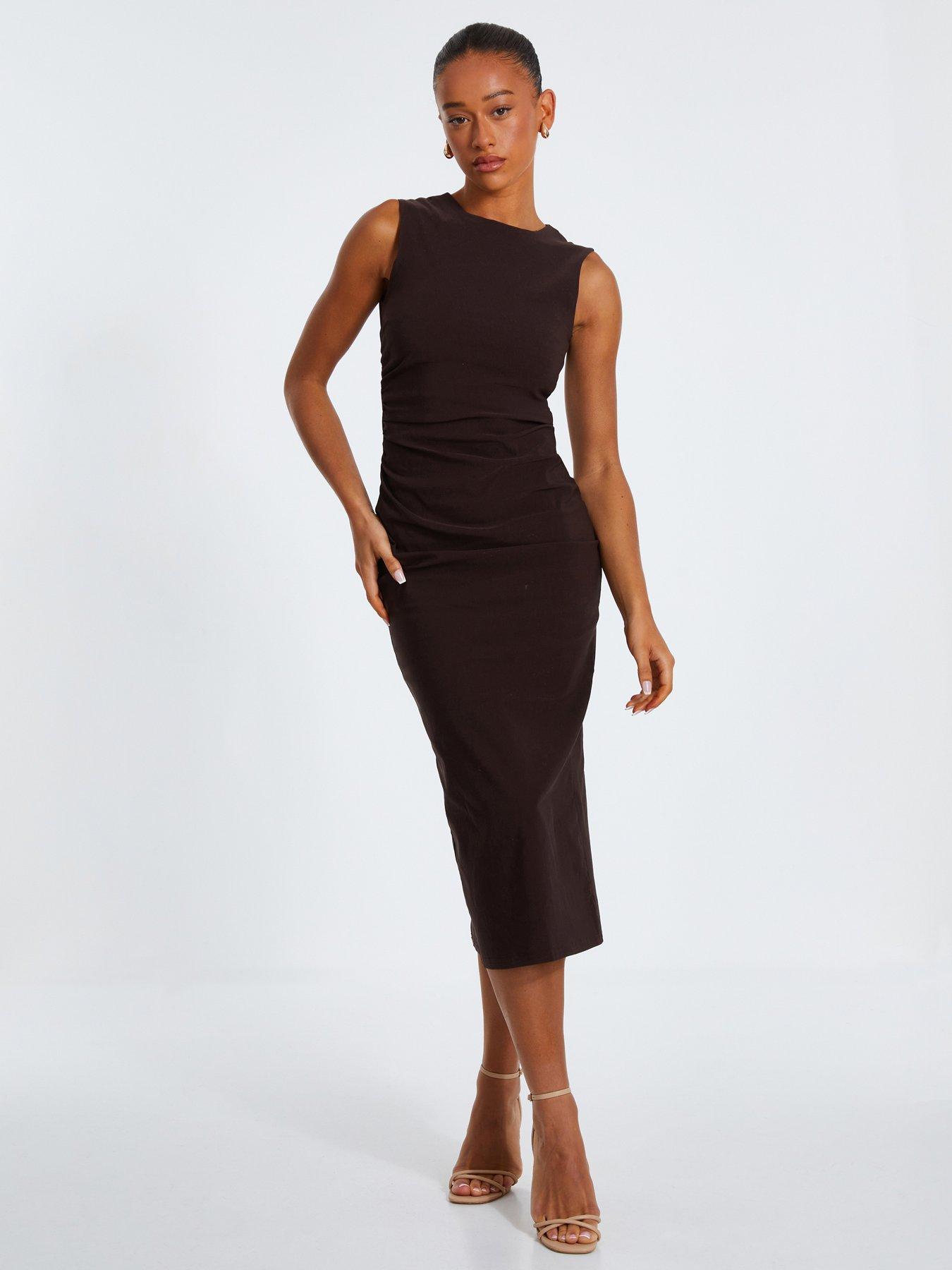 quiz ruched dress Quiz Marble Print Ruched Midi Dress