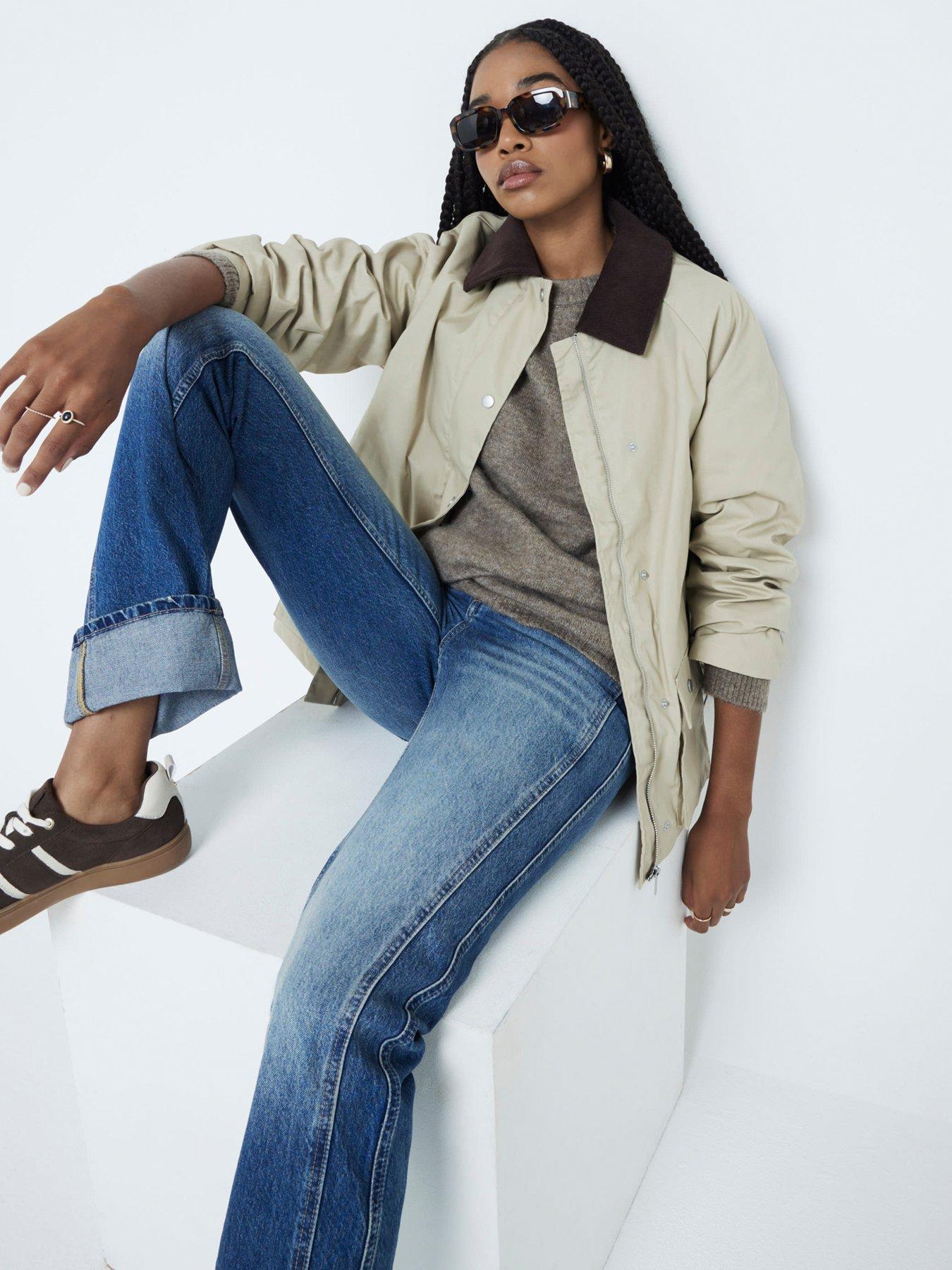 Image 2 of 4 of River Island Waxed Jacket - Cream