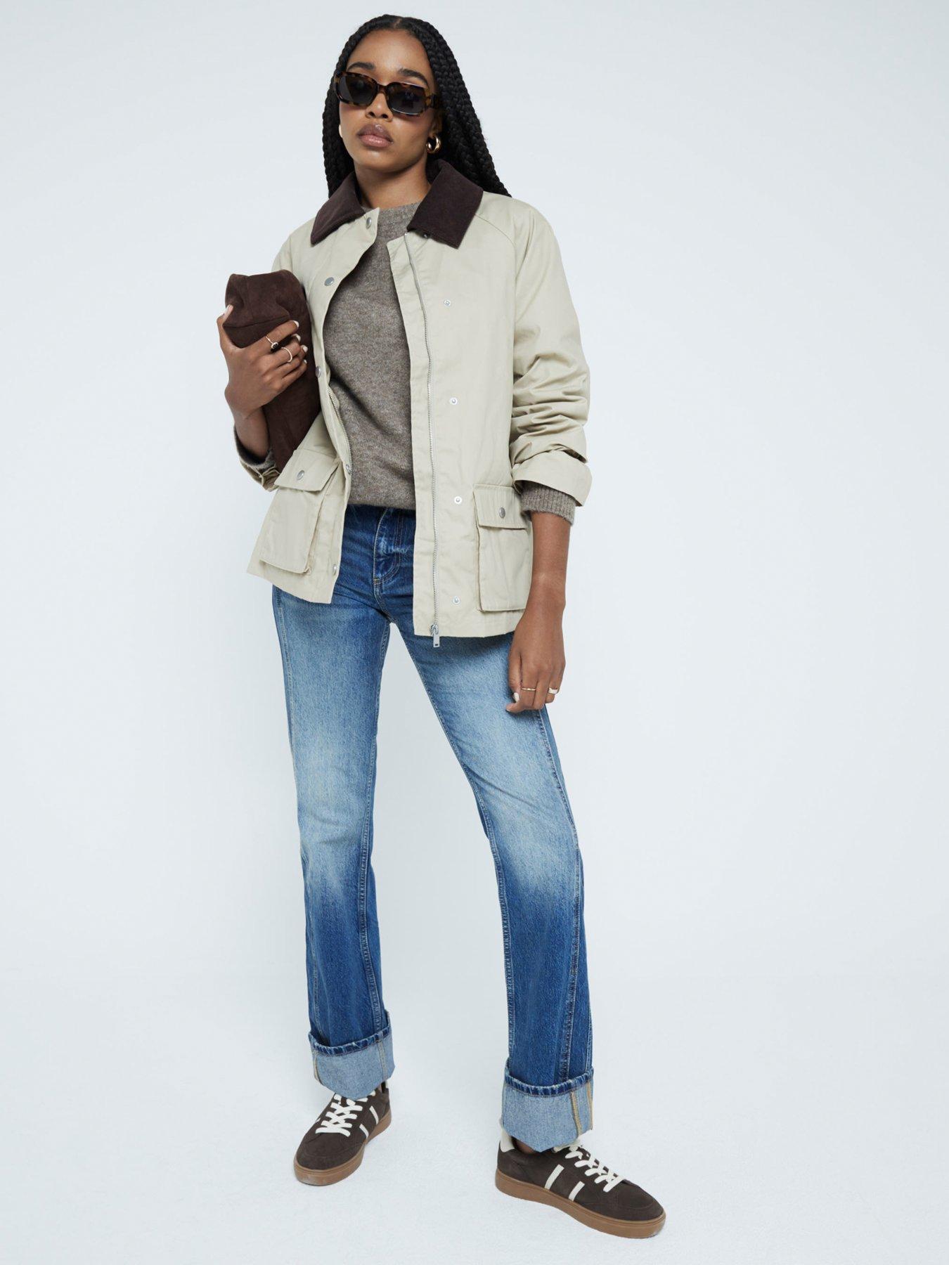 Image 4 of 4 of River Island Waxed Jacket - Cream