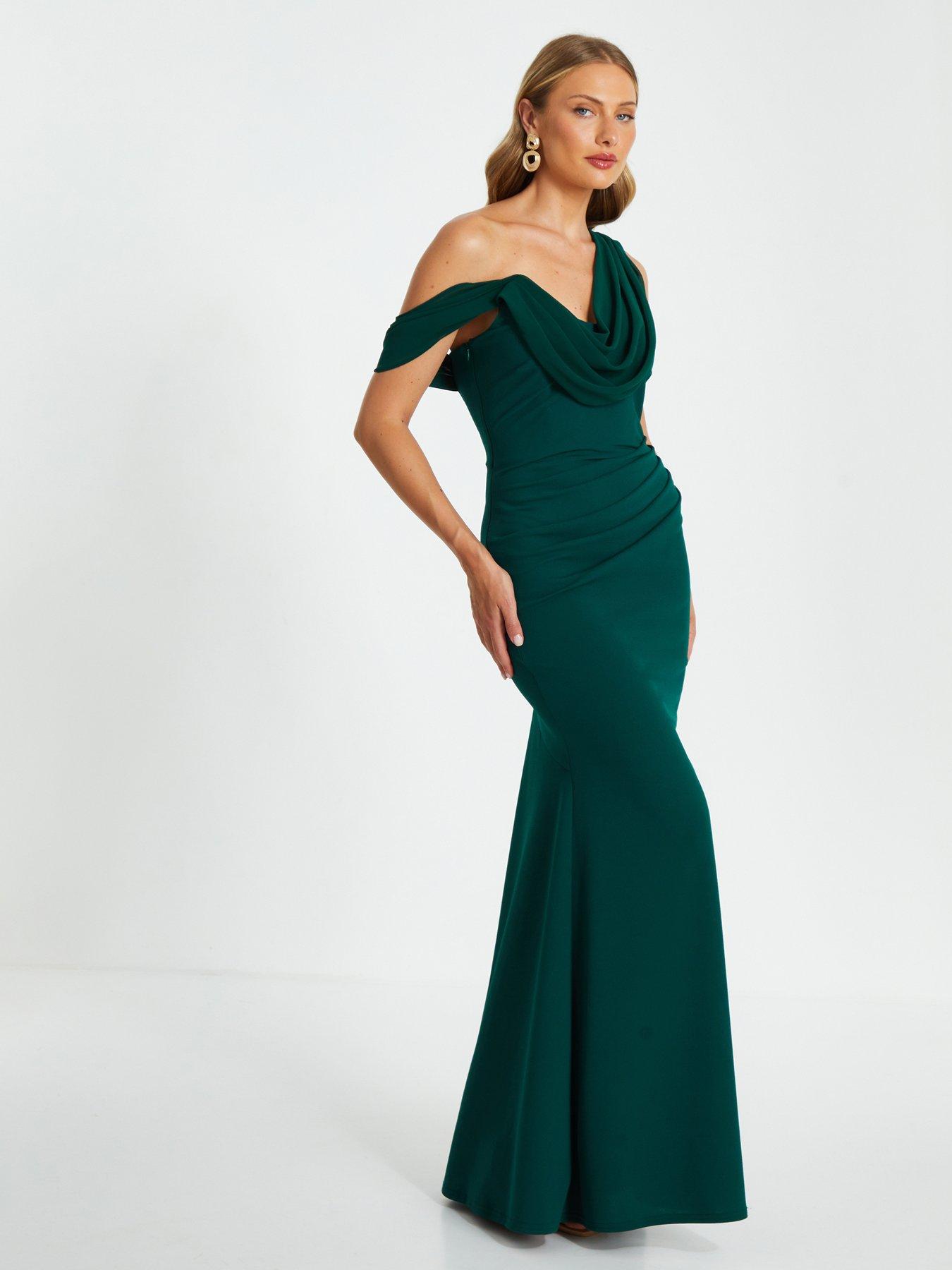 quiz asymmetric dress Quiz Blue Asymmetric Cowl Neck Maxi Dress