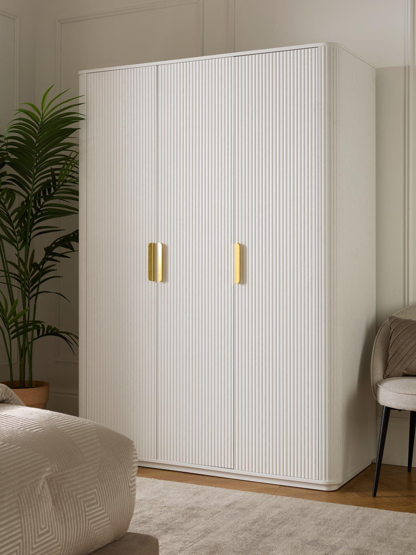 Image 1 of 7 of Very Home Carina 3 Door Plinth Wardrobe - White - FSC&reg; Certified
