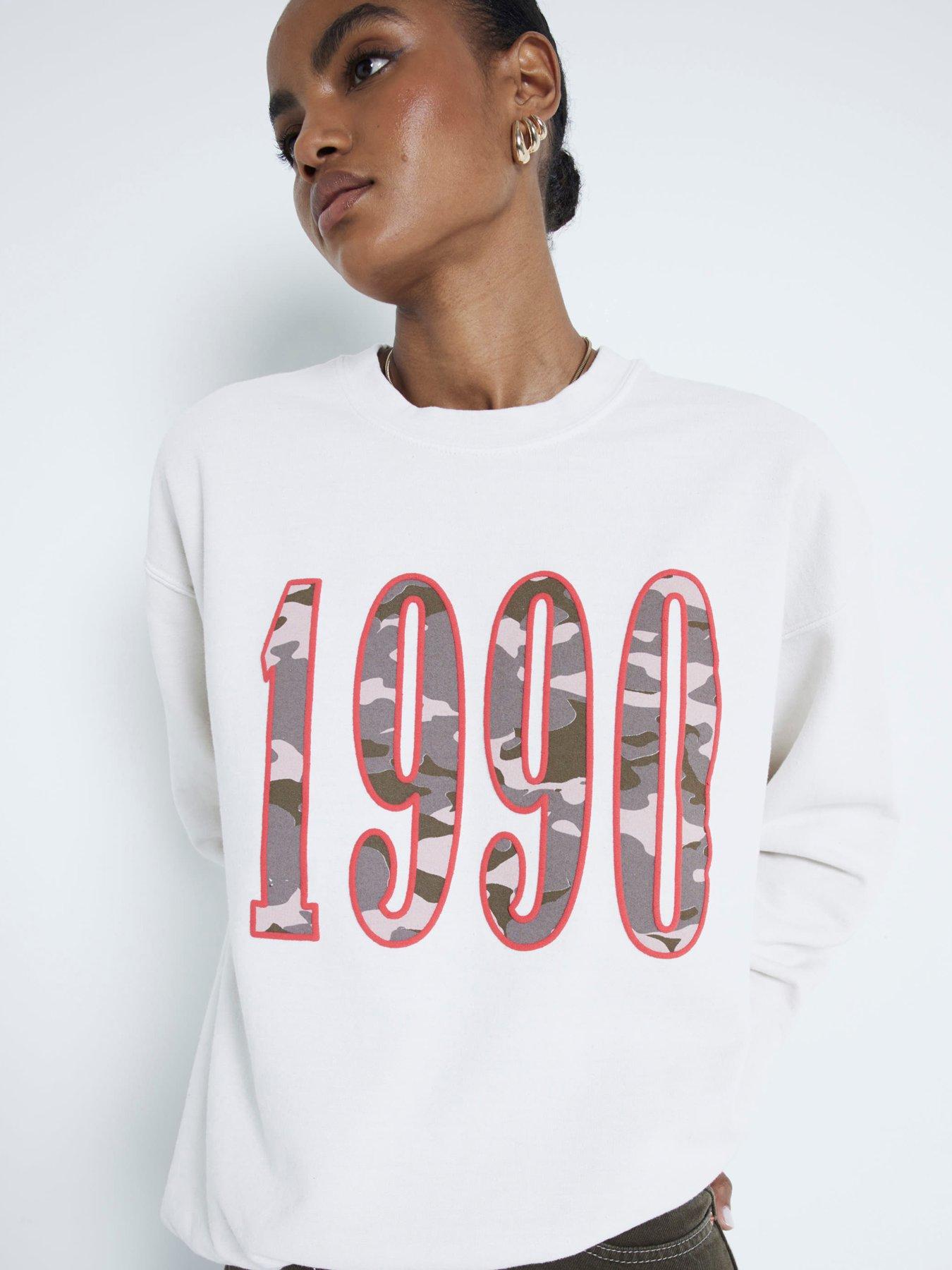 undefined Camo Slogan Sweatshirt - Cream