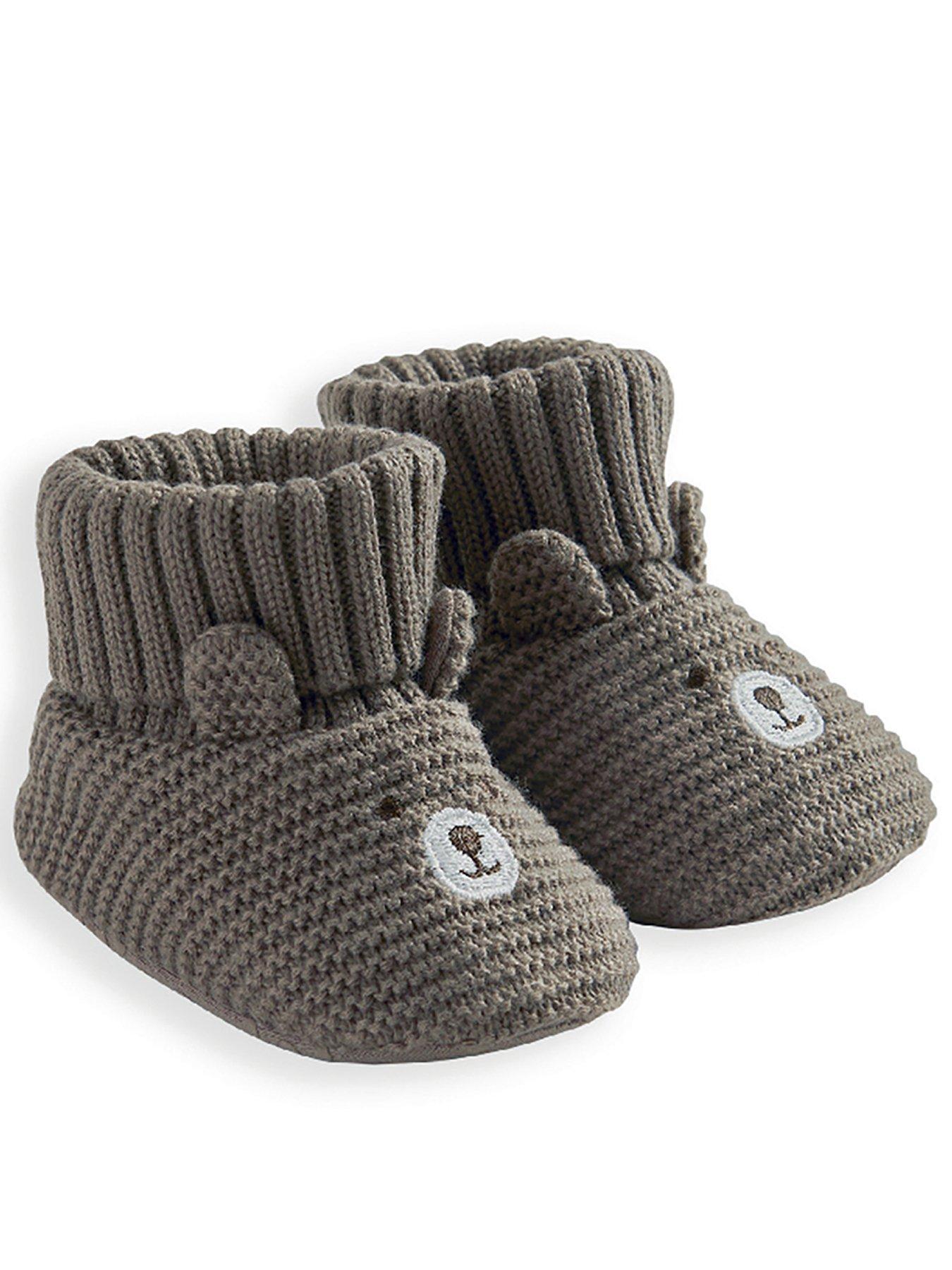 Mamas & Papas Baby Unisex Teddy Bear Booties - Brown