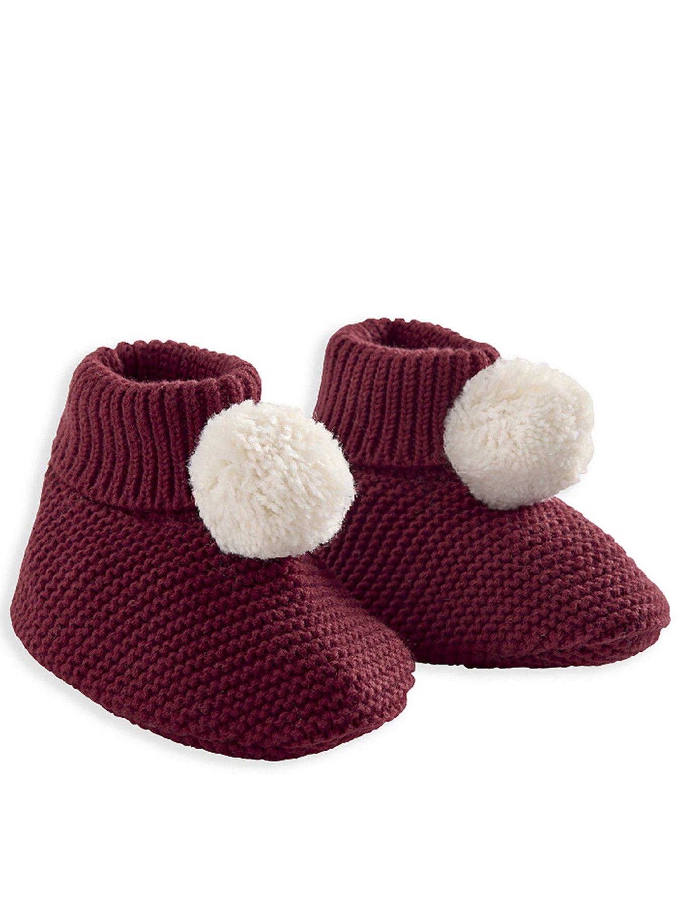 Mamas & Papas Baby Unisex Knitted Pom Pom Christmas Booties - Red