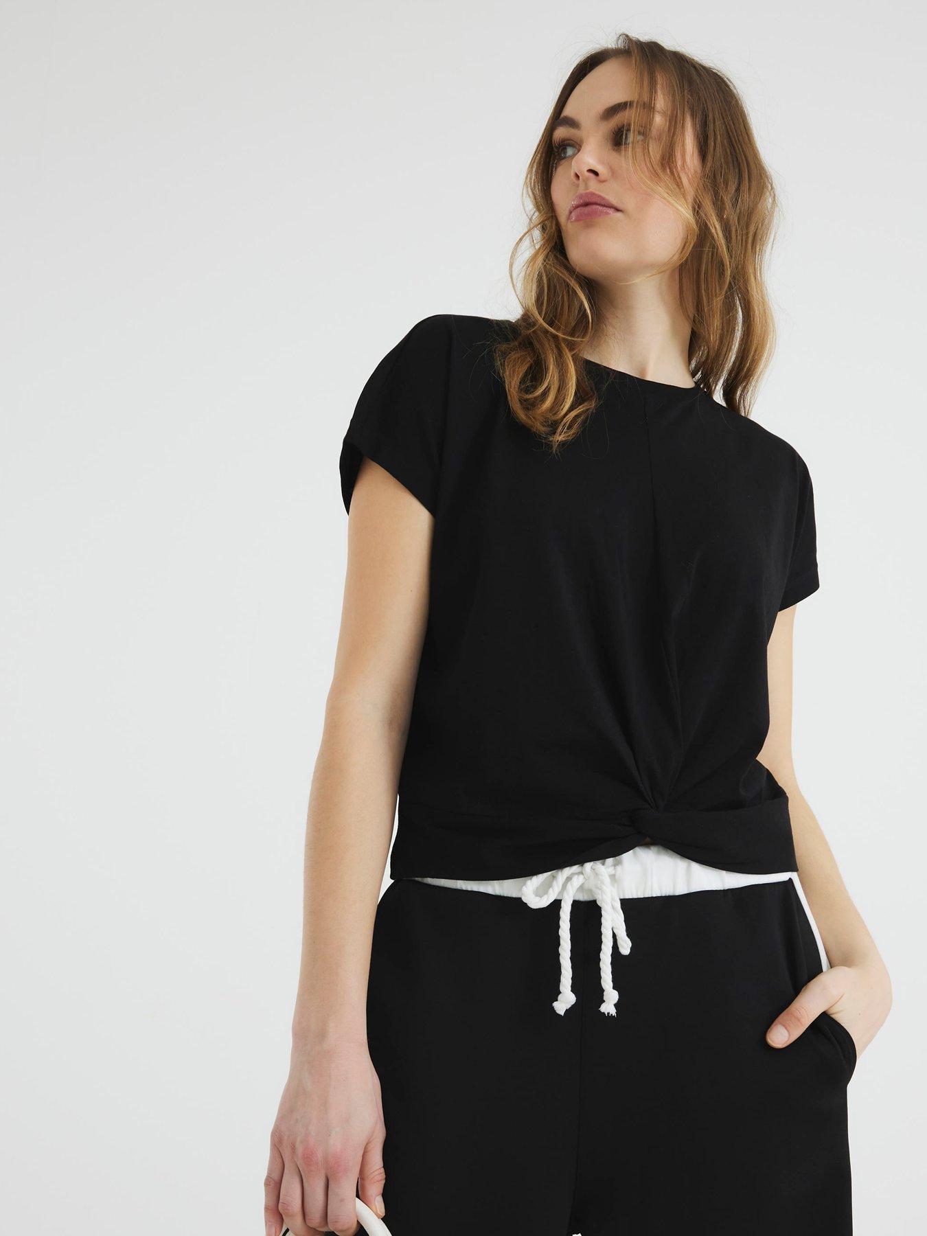 undefined Twist Front Tee - Black