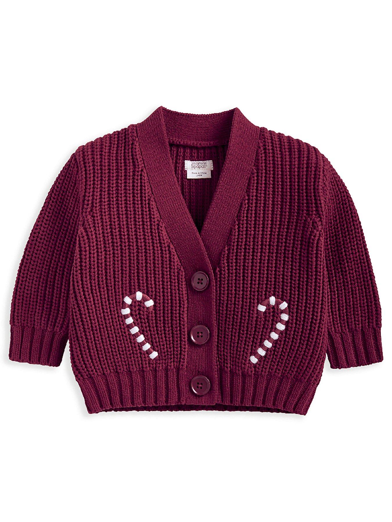  image of mamas-papas-baby-unisex-2-piece-ho-ho-ho-christmas-cardigan-amp-leggings-set-red