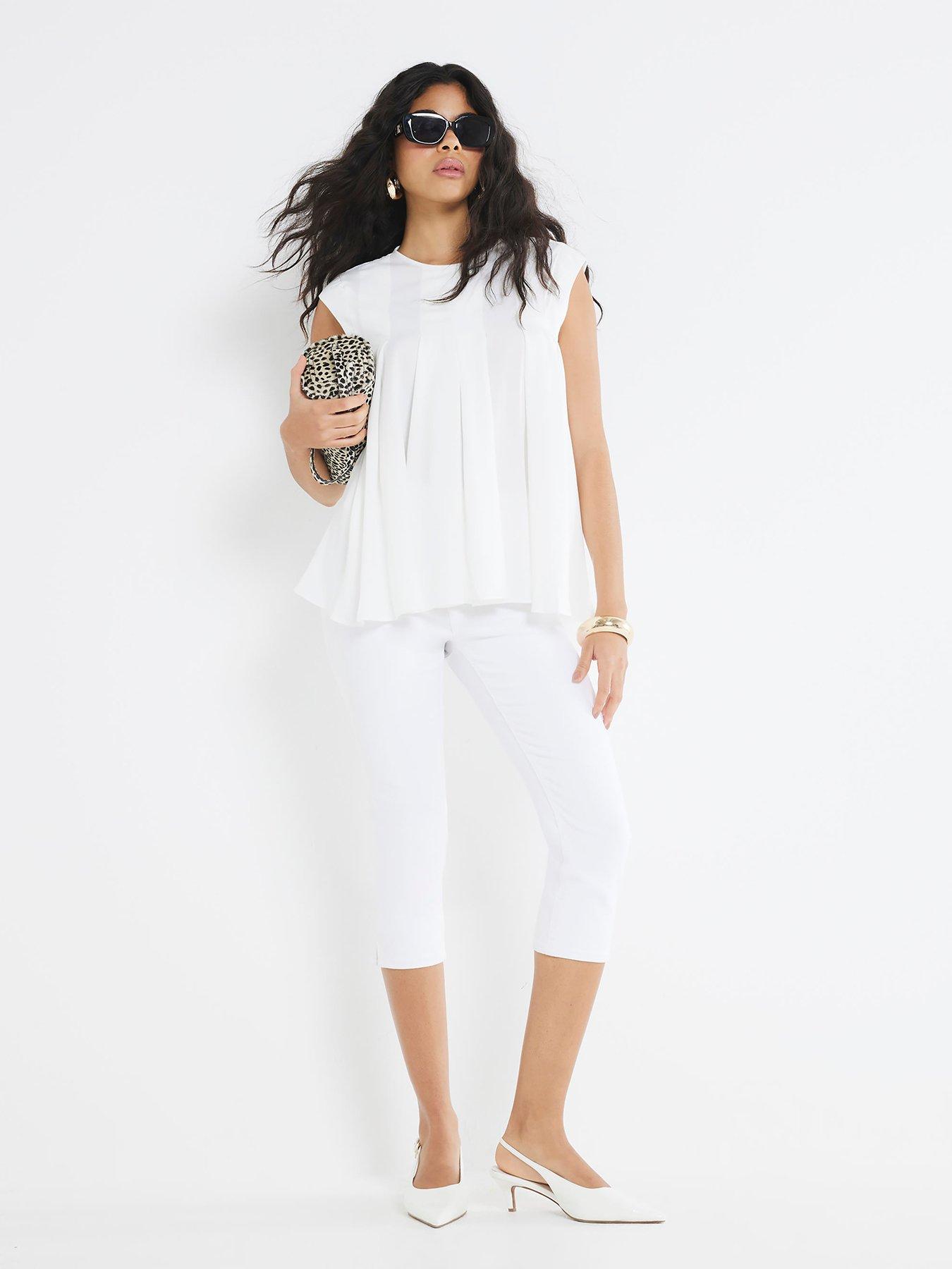 undefined Pleated Tank Top - White