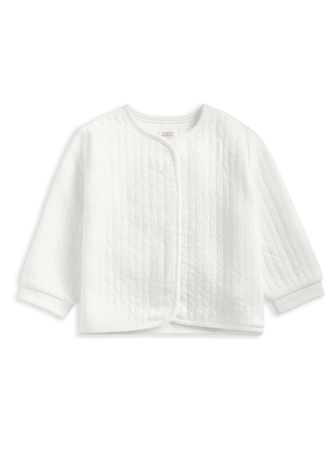  image of mamas-papas-baby-unisex-3pc-quilted-jacket-bodysuit-leggings-set-white