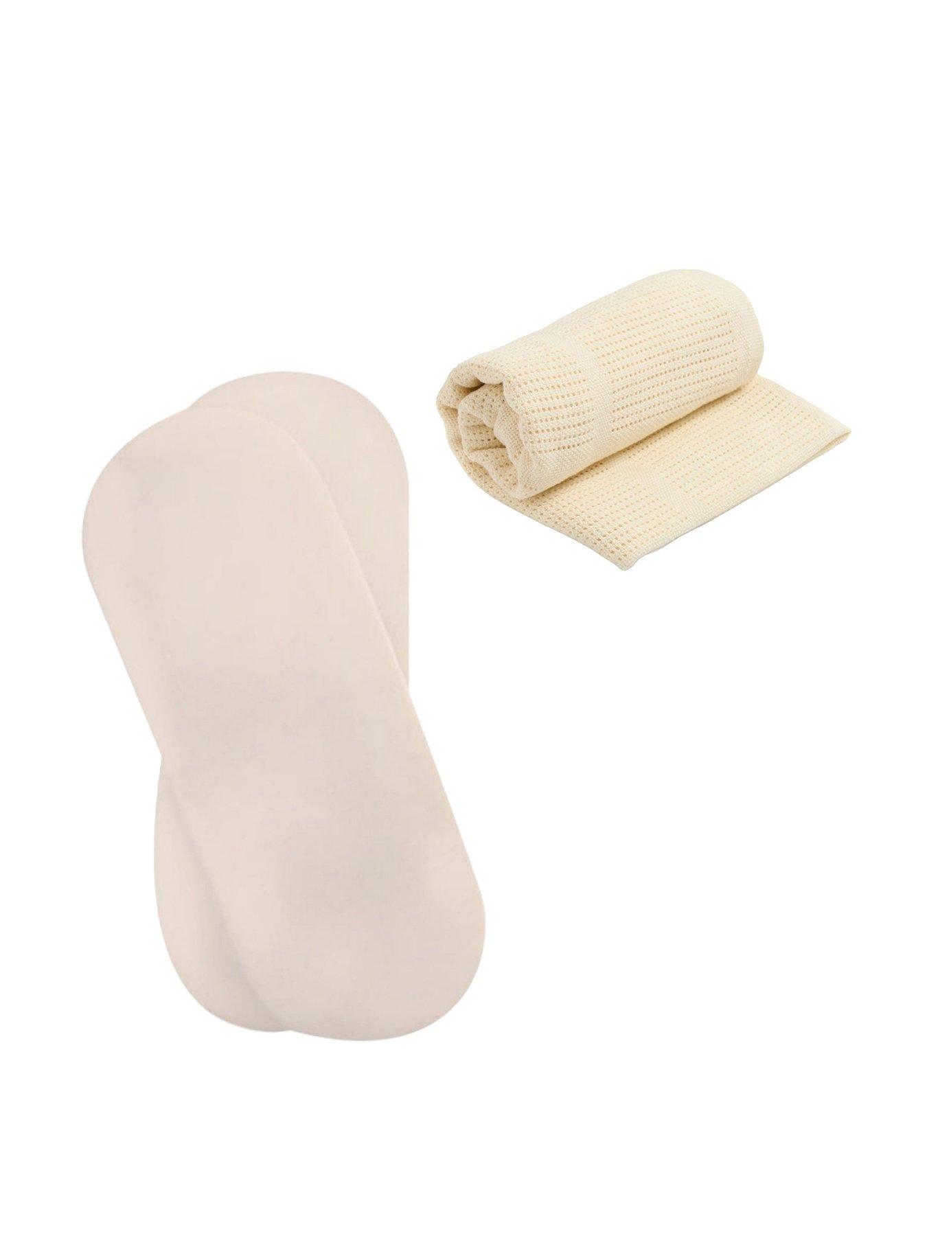  image of clair-de-lune-moses-basket-sheets-amp-pram-cellular-blanket--nbspcream