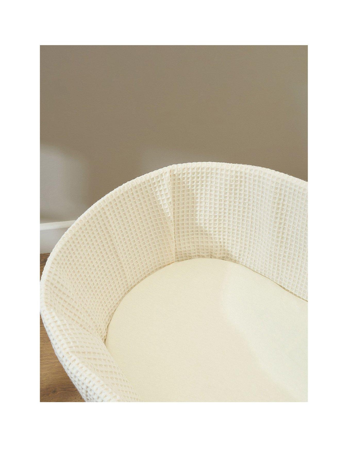  image of clair-de-lune-moses-basket-sheets-amp-pram-cellular-blanket--nbspcream