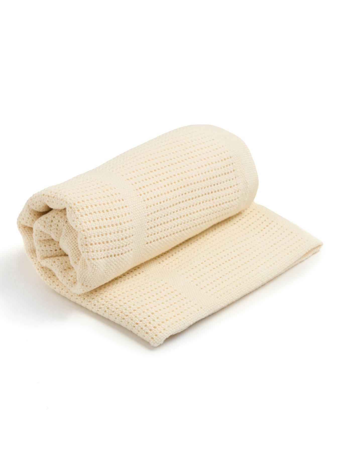  image of clair-de-lune-moses-basket-sheets-amp-pram-cellular-blanket--nbspcream