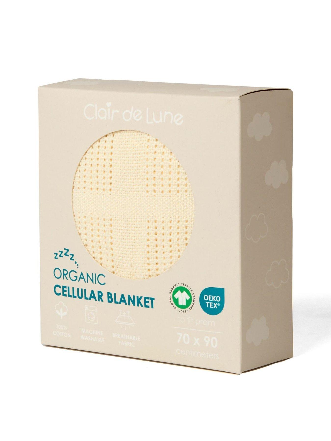  image of clair-de-lune-moses-basket-sheets-amp-pram-cellular-blanket--nbspcream