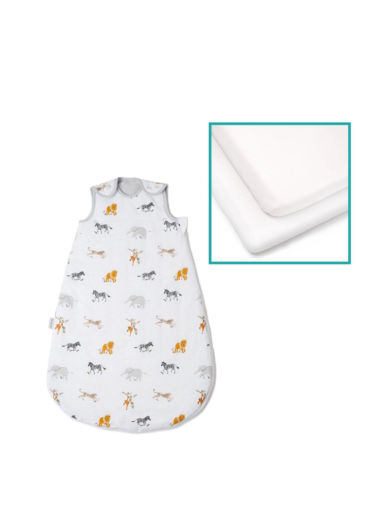 clair-de-lune-jungle-dream-sleeping-bag-amp-cot-bed-sheets--nbspwhite