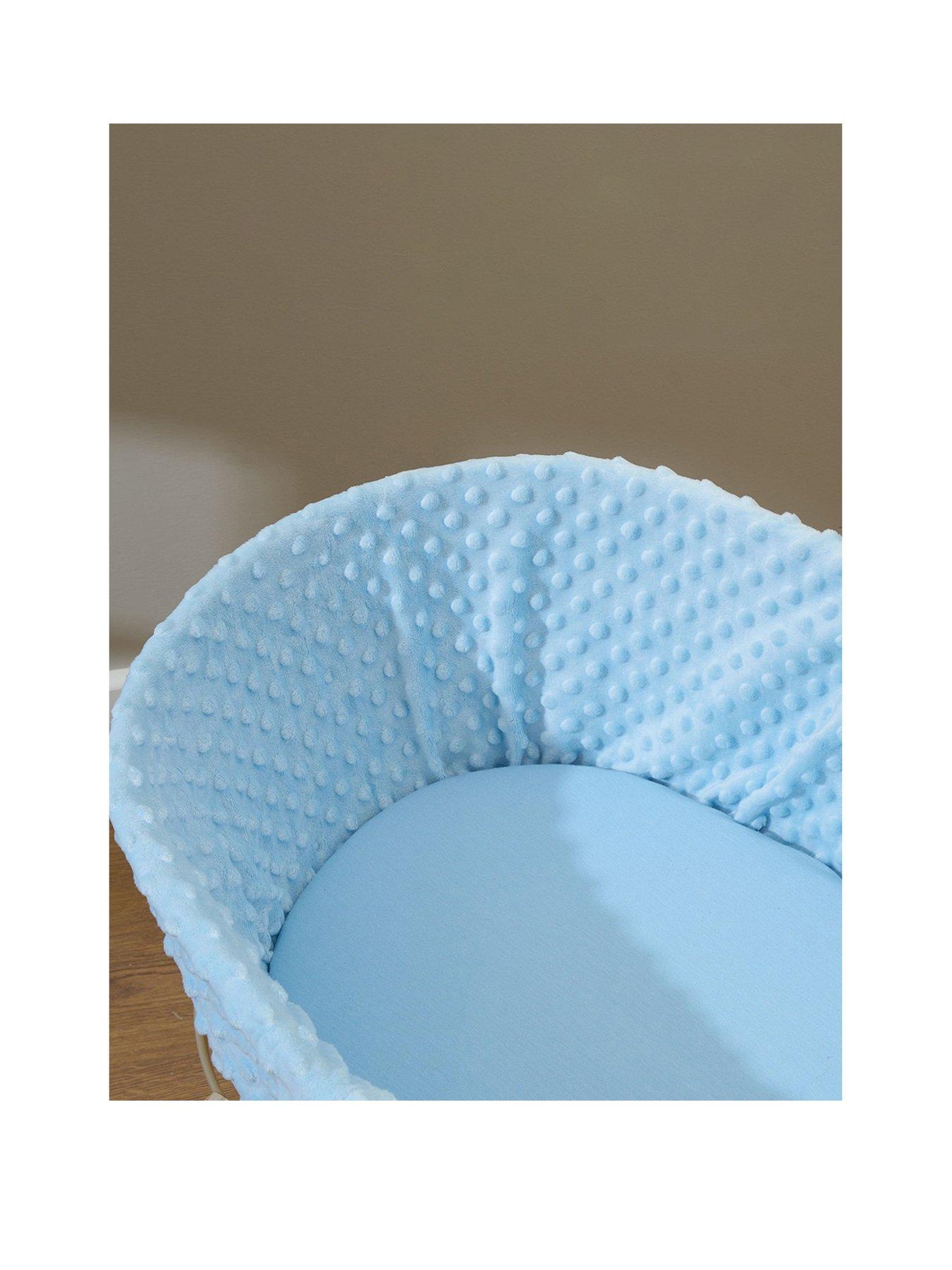  image of clair-de-lune-moses-basket-sheets-amp-pram-cellular-blanket--nbspblue