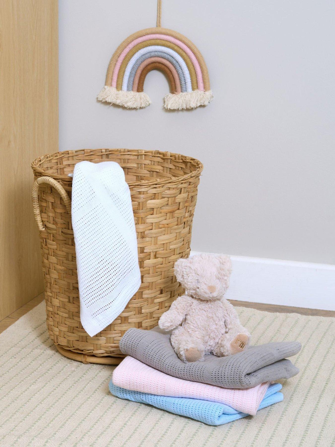  image of clair-de-lune-moses-basket-sheets-amp-pram-cellular-blanket--nbspblue