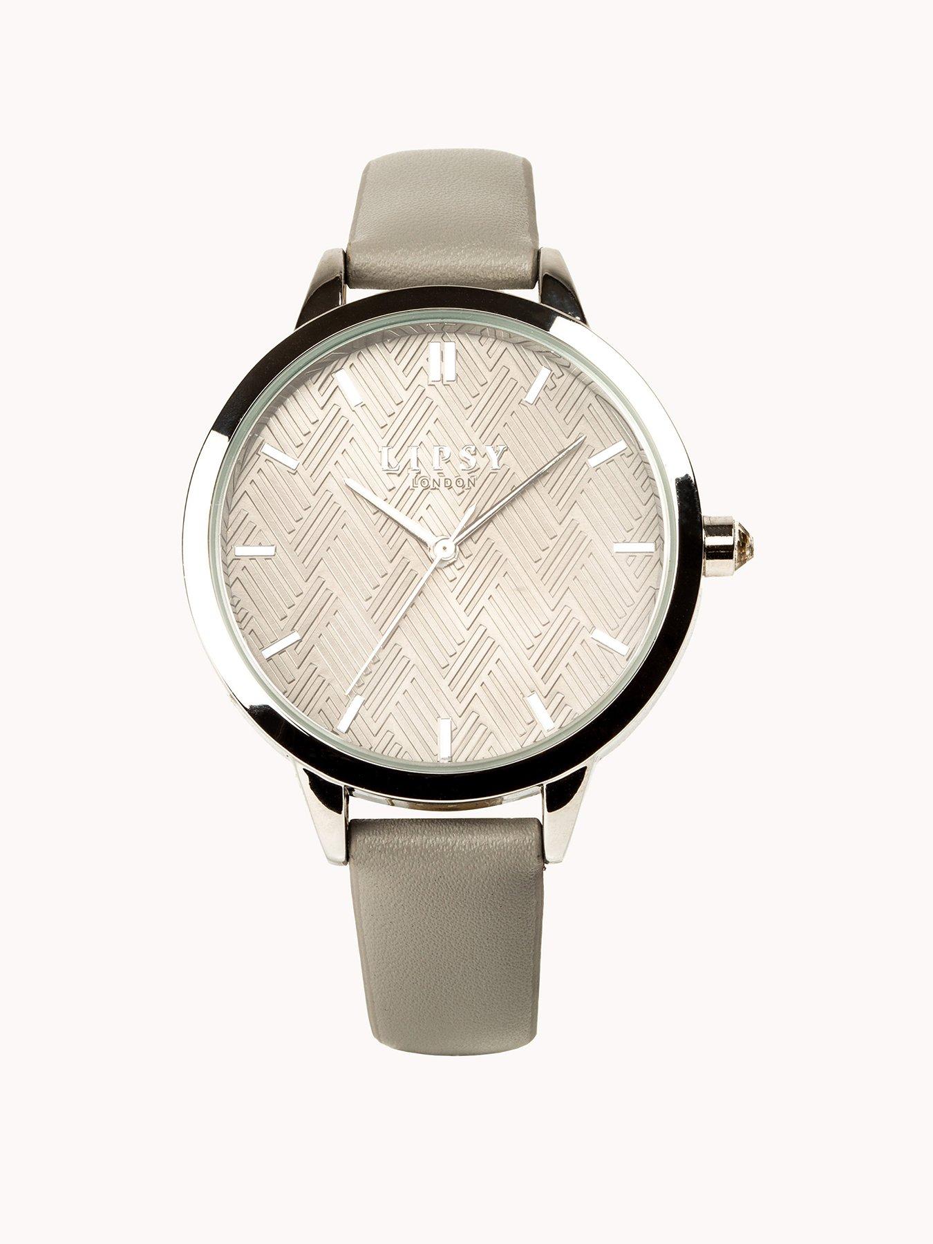 undefined Grey Strap Geo Face Dial Watch