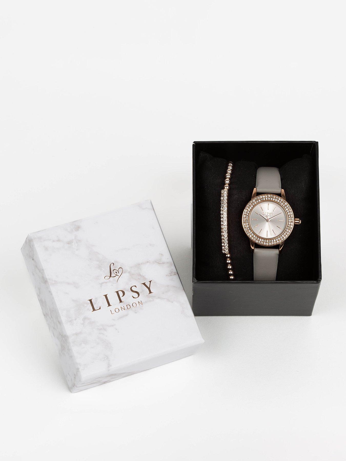 lipsy-grey-strap-watch-and-rose-gold-bracelet-set