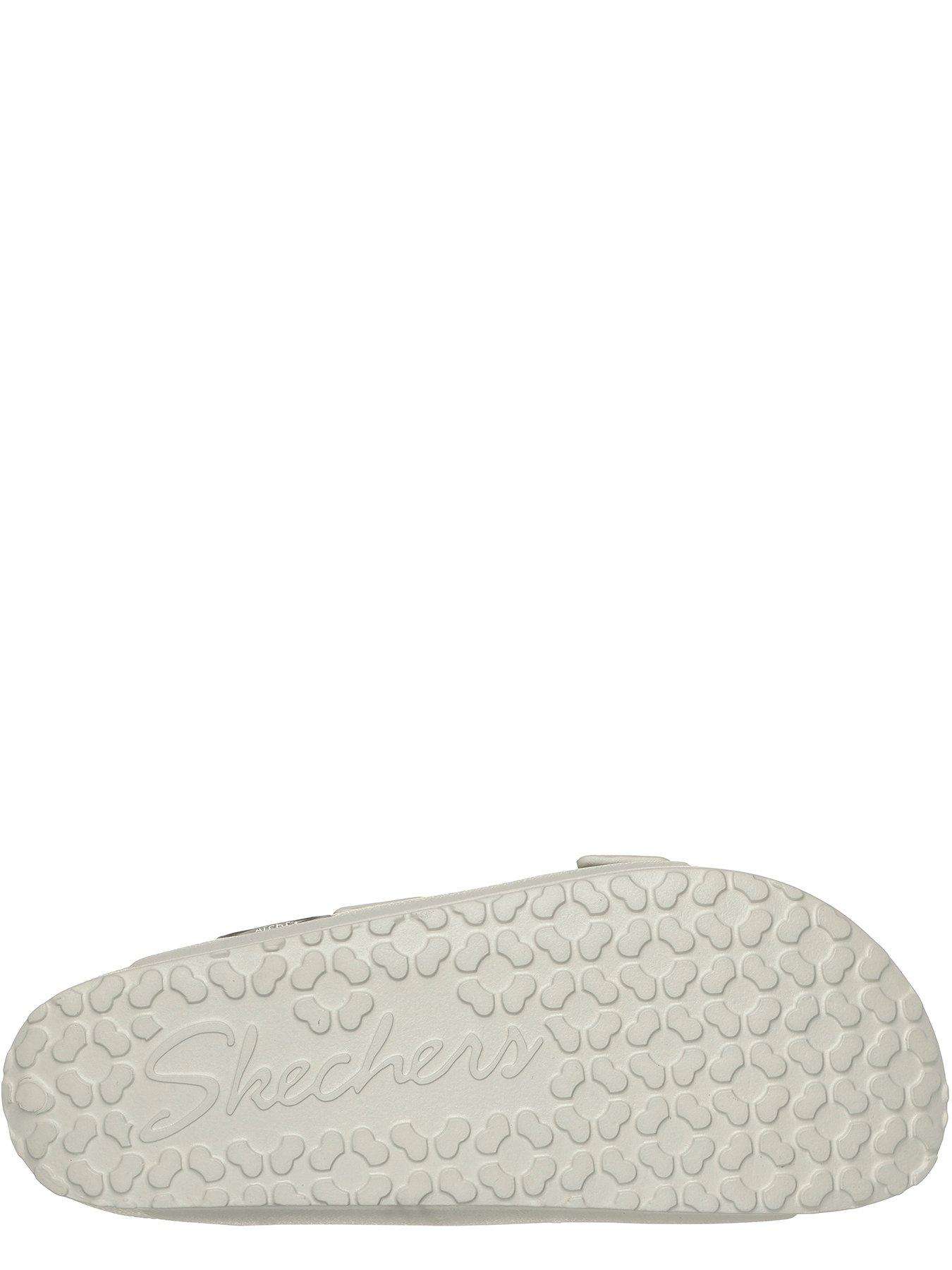  image of skechers-arch-fit-cali-breeze-20-gold-star-molded-double-band-slide-wlarge-metal-buckles-natural
