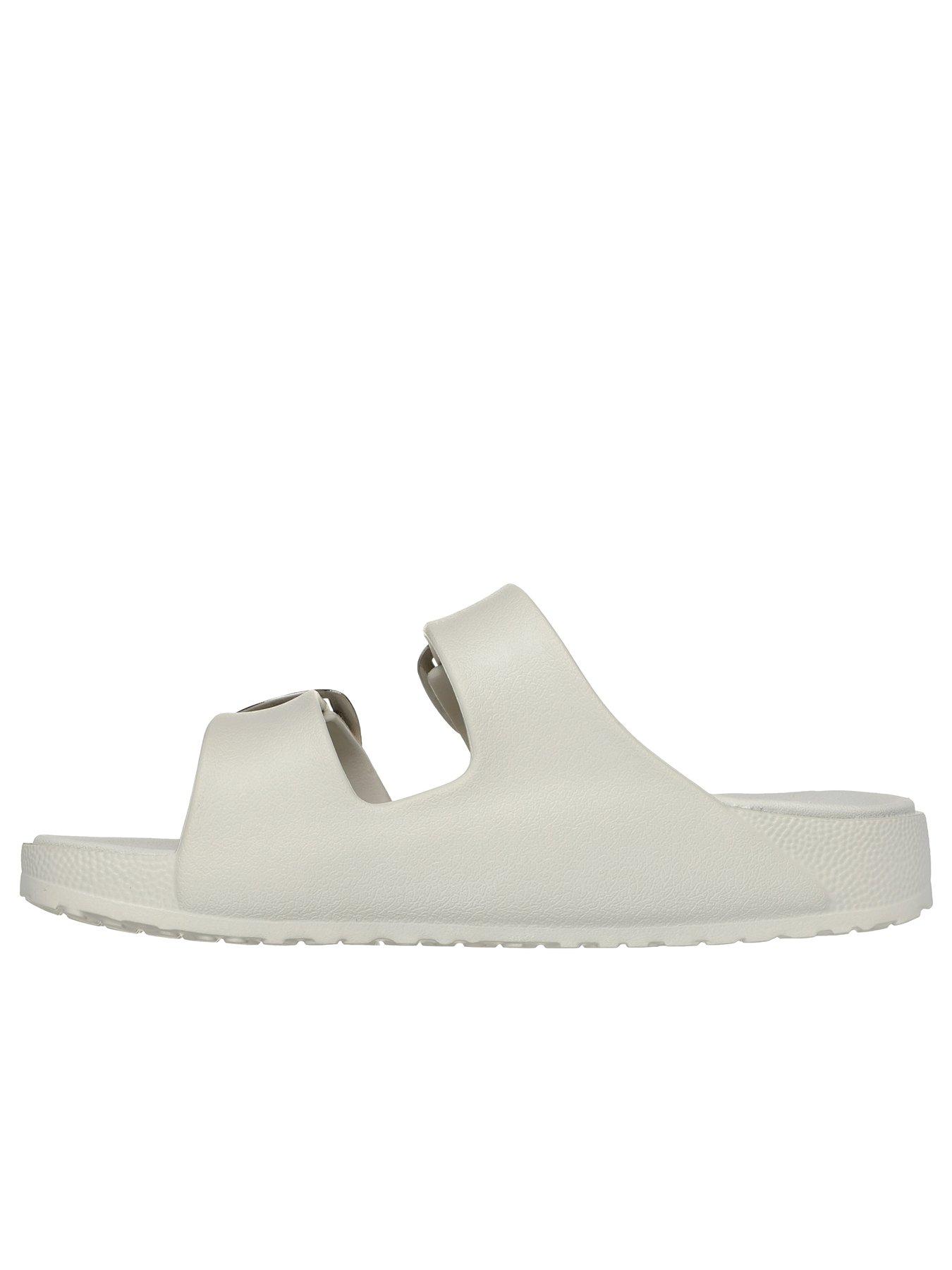  image of skechers-arch-fit-cali-breeze-20-gold-star-molded-double-band-slide-wlarge-metal-buckles-natural