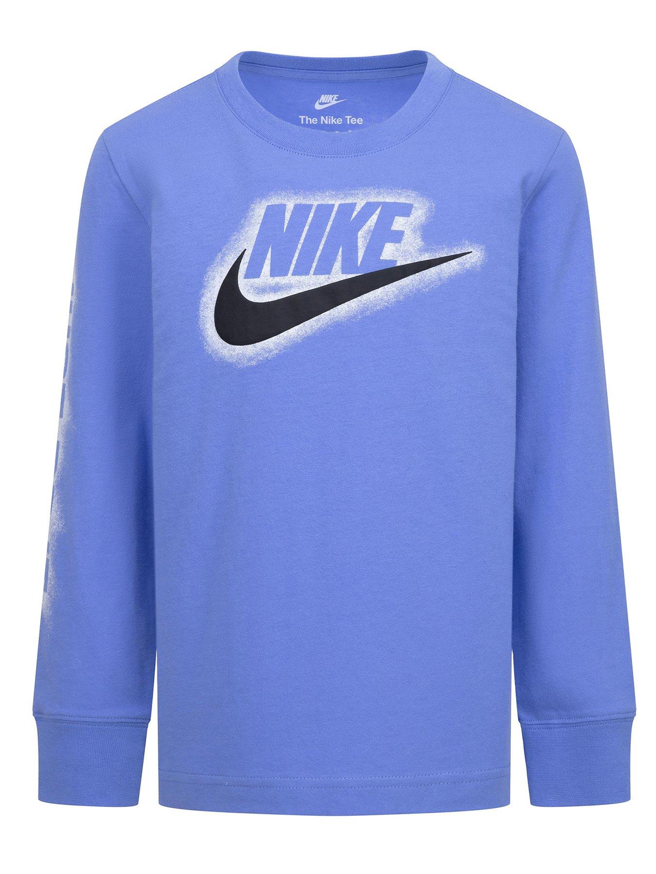  image of nike-kids-boys-powder-play-long-sleeve-t-shirt-blue