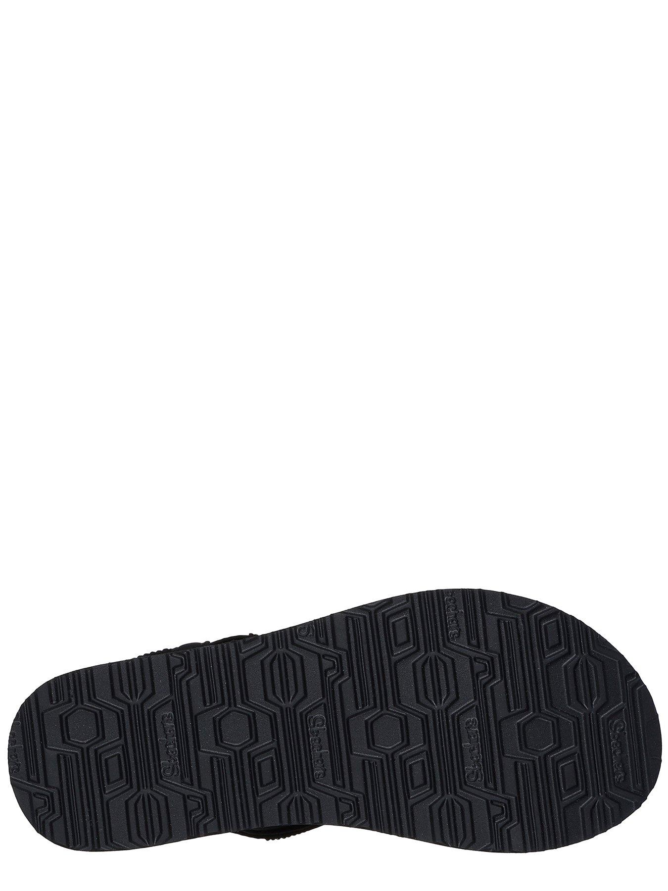  image of skechers-meditation-glamorous-muse-oval-gem-sling-back-sandal-black-mitobuckrhinestone-trim