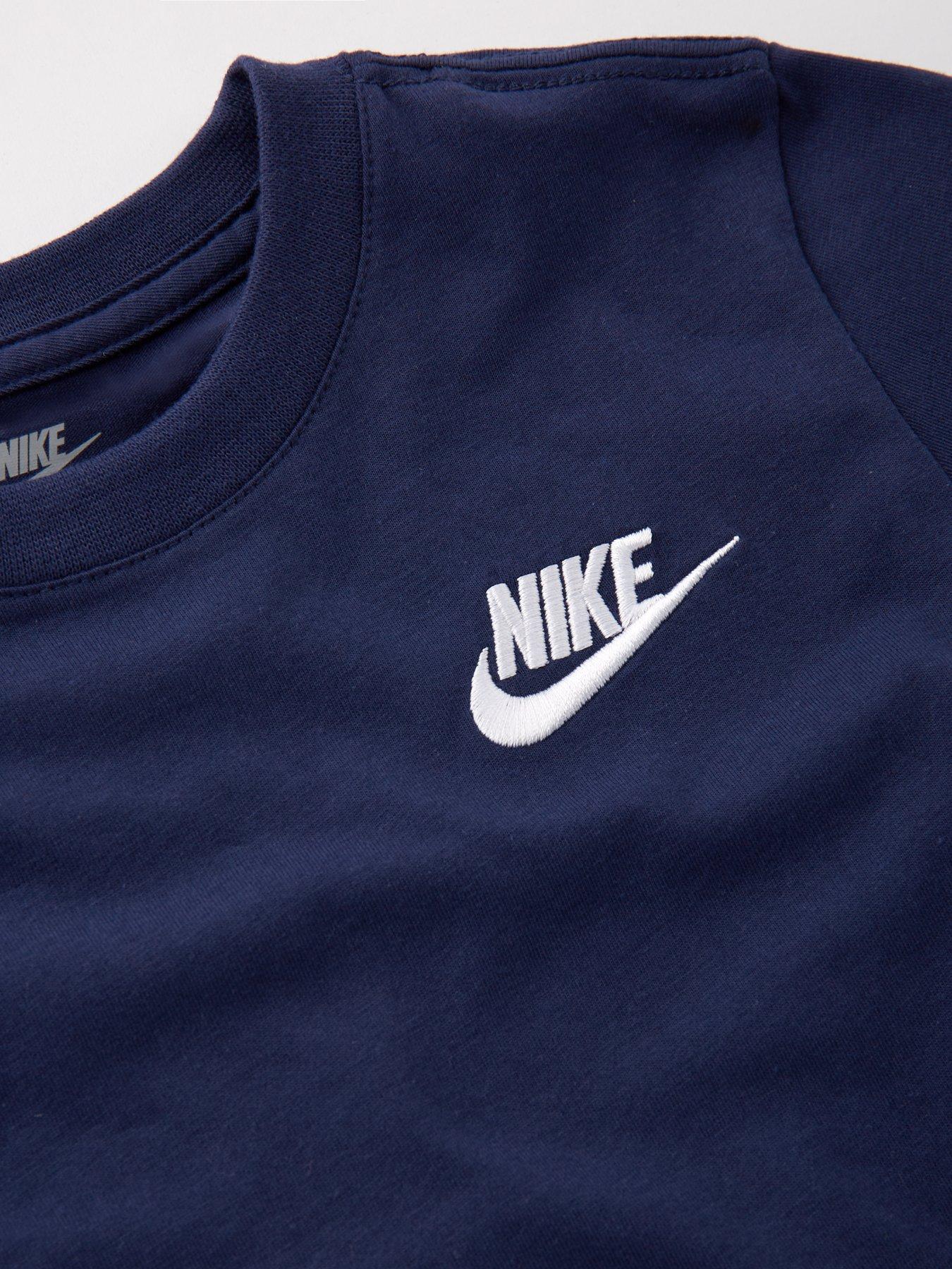  image of nike-kids-embroidered-futura-t-shirt-navy
