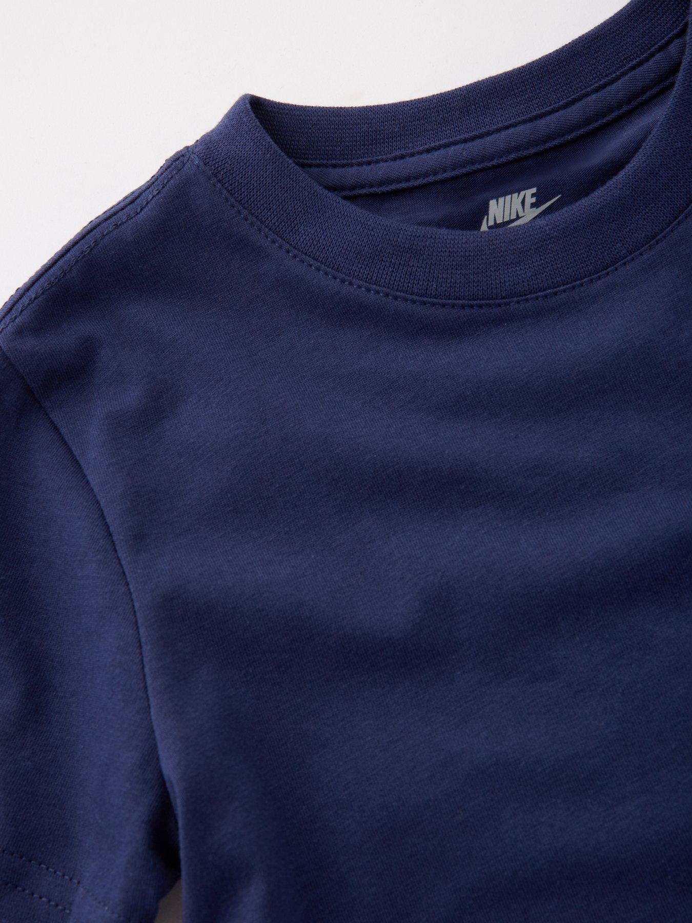 image of nike-kids-embroidered-futura-t-shirt-navy